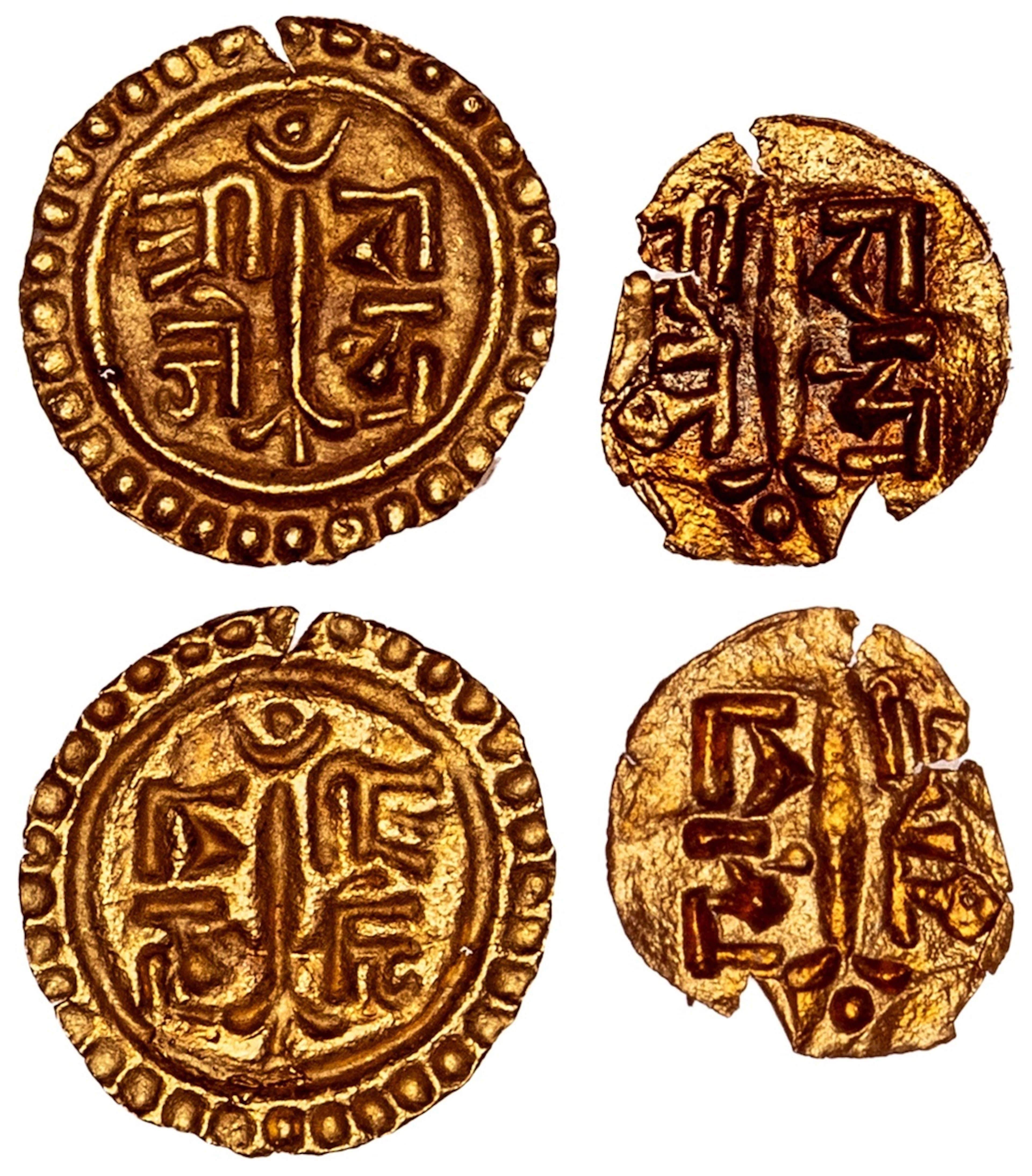 Nepal, Rajendra Vikram Shah (1816-1847), gold Uniface Paisa, undated