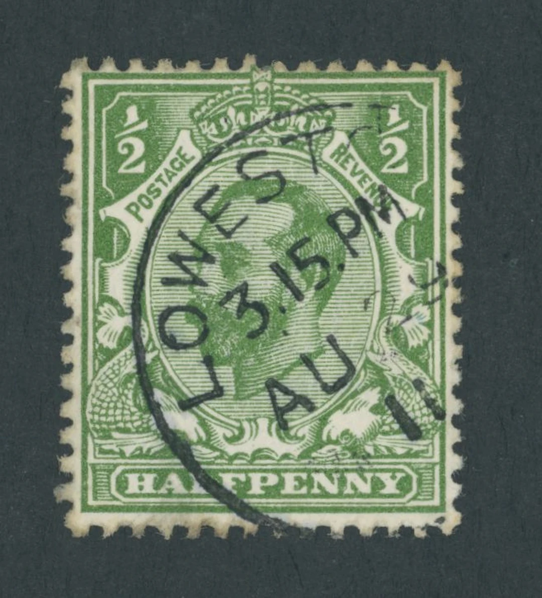 Great Britain King George V 1911-12 Downey Head Die 1A ½d. green