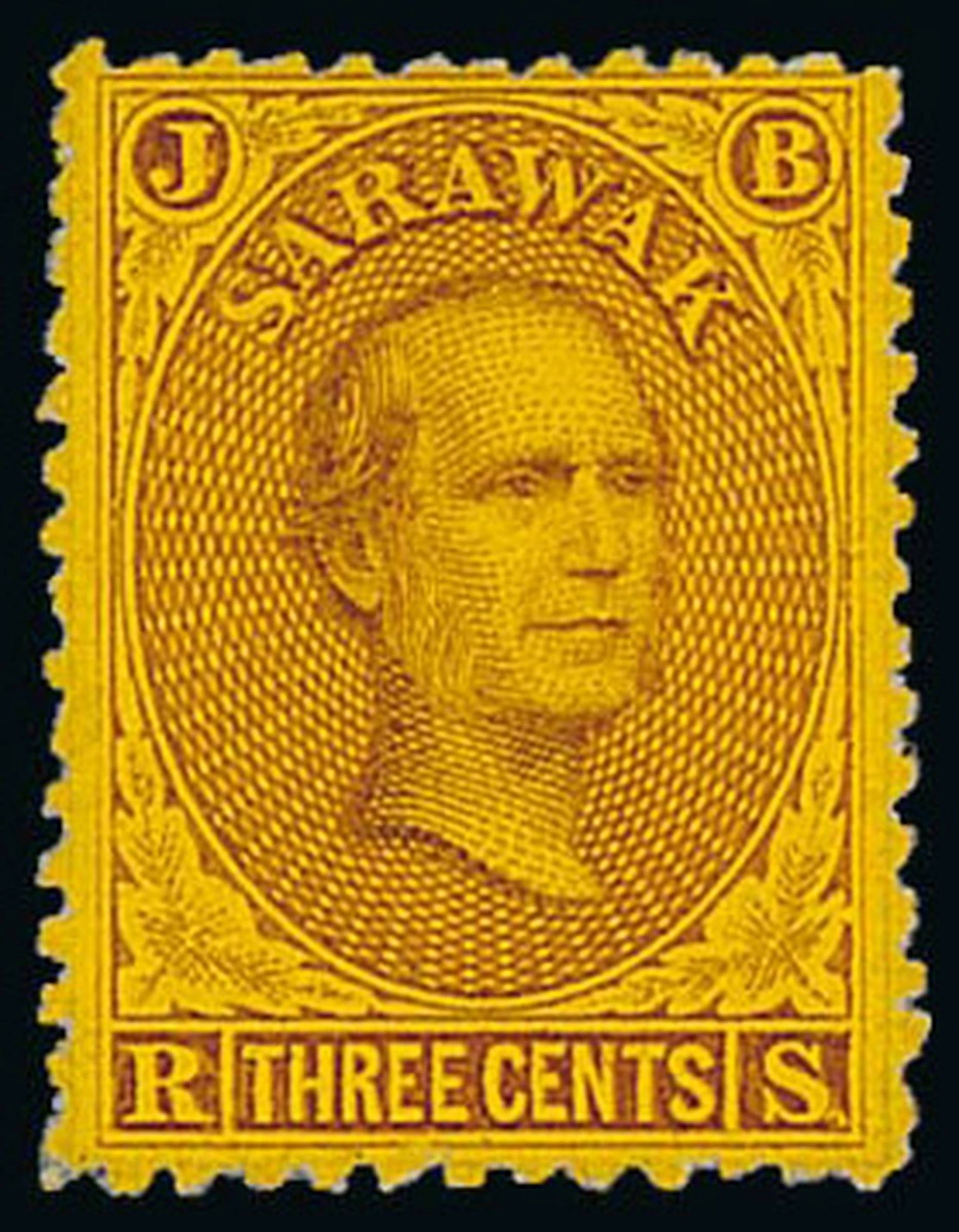 Sarawak 1869 Sir James Brooke Proofs 3c. perf 12 engraved proof in