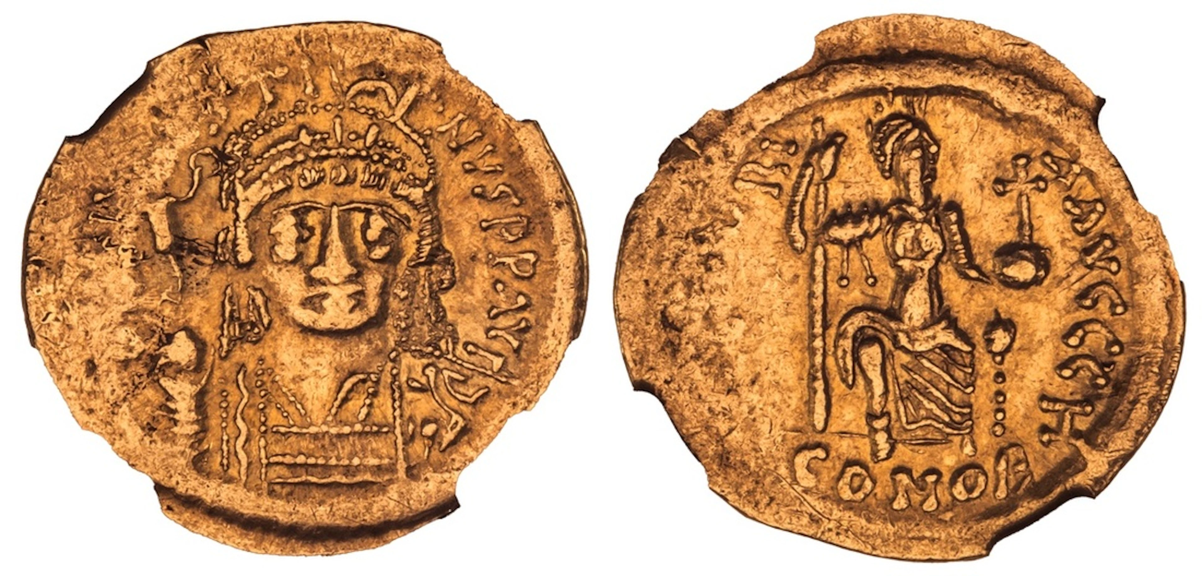 NGC Ch XF | Byzantine Empire, Justin II (565-578), AV Solidus, [D