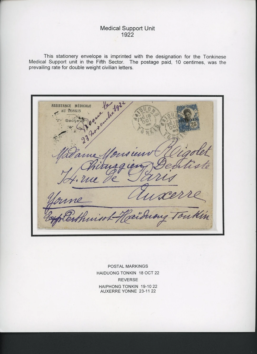 Indo-China French Indo-Chinese Post Office Military Mail