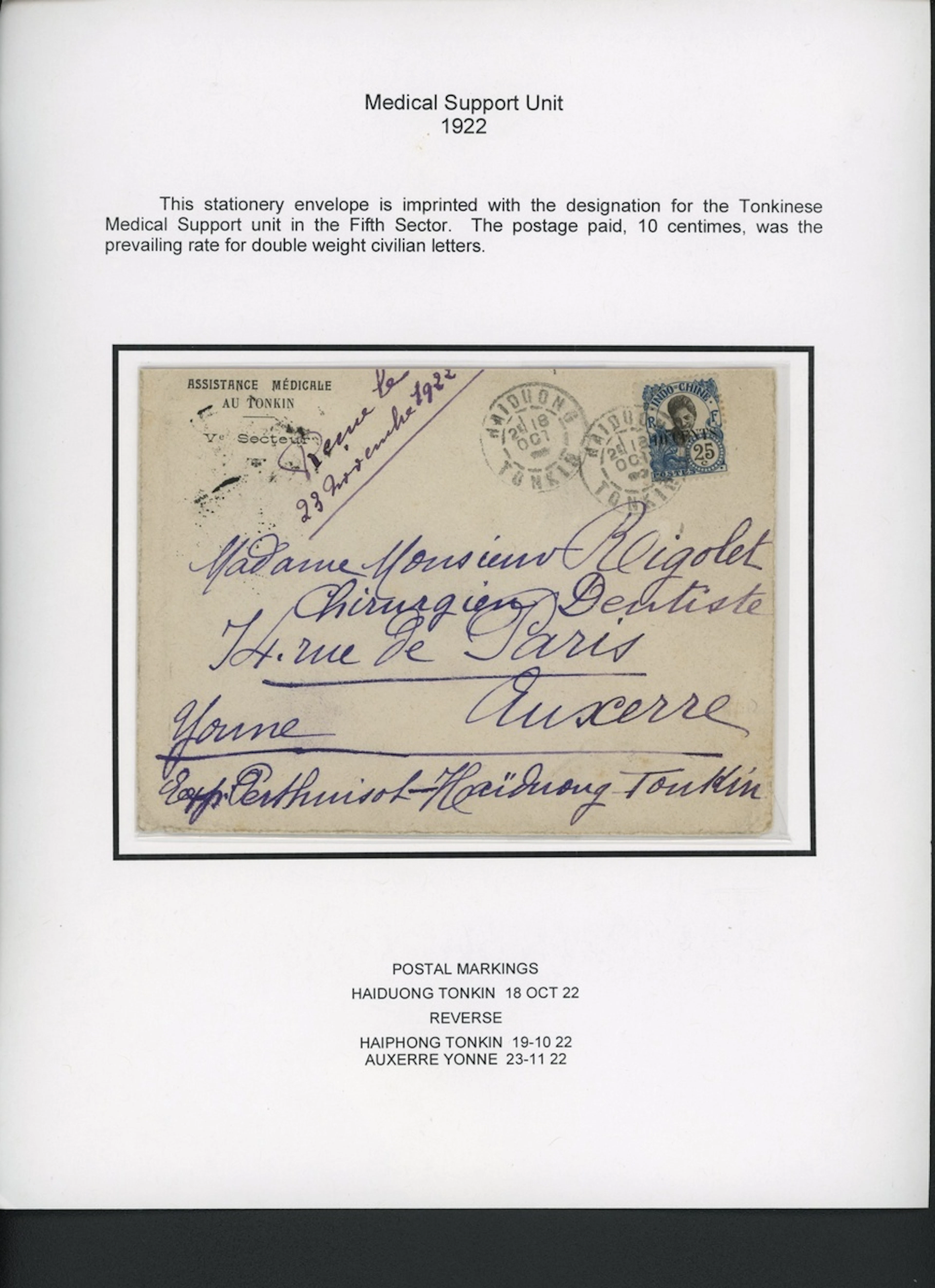 Indo-China French Indo-Chinese Post Office Military Mail