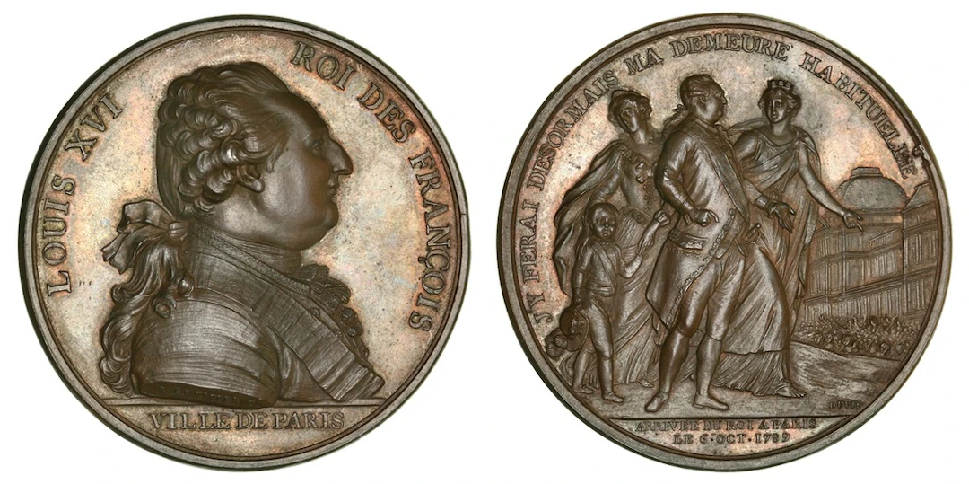 France, Louis Returns to Paris, AE Medal, 1789, by Duvivier, LOUIS