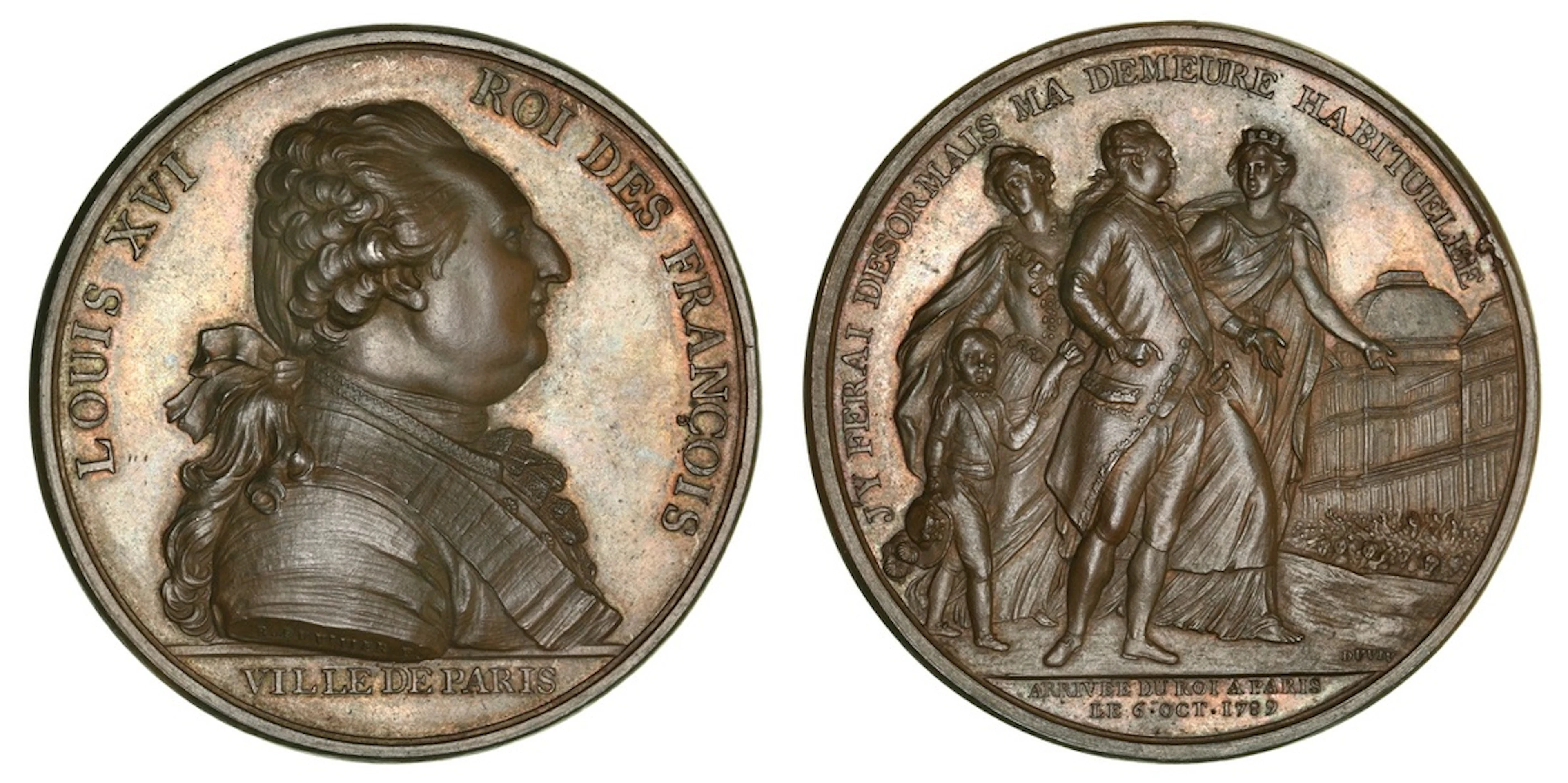 France, Louis Returns to Paris, AE Medal, 1789, by Duvivier, LOUIS