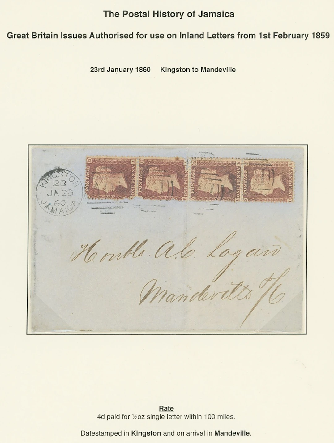 Jamaica Great Britain used in Jamaica Imperial Issues Authorised for