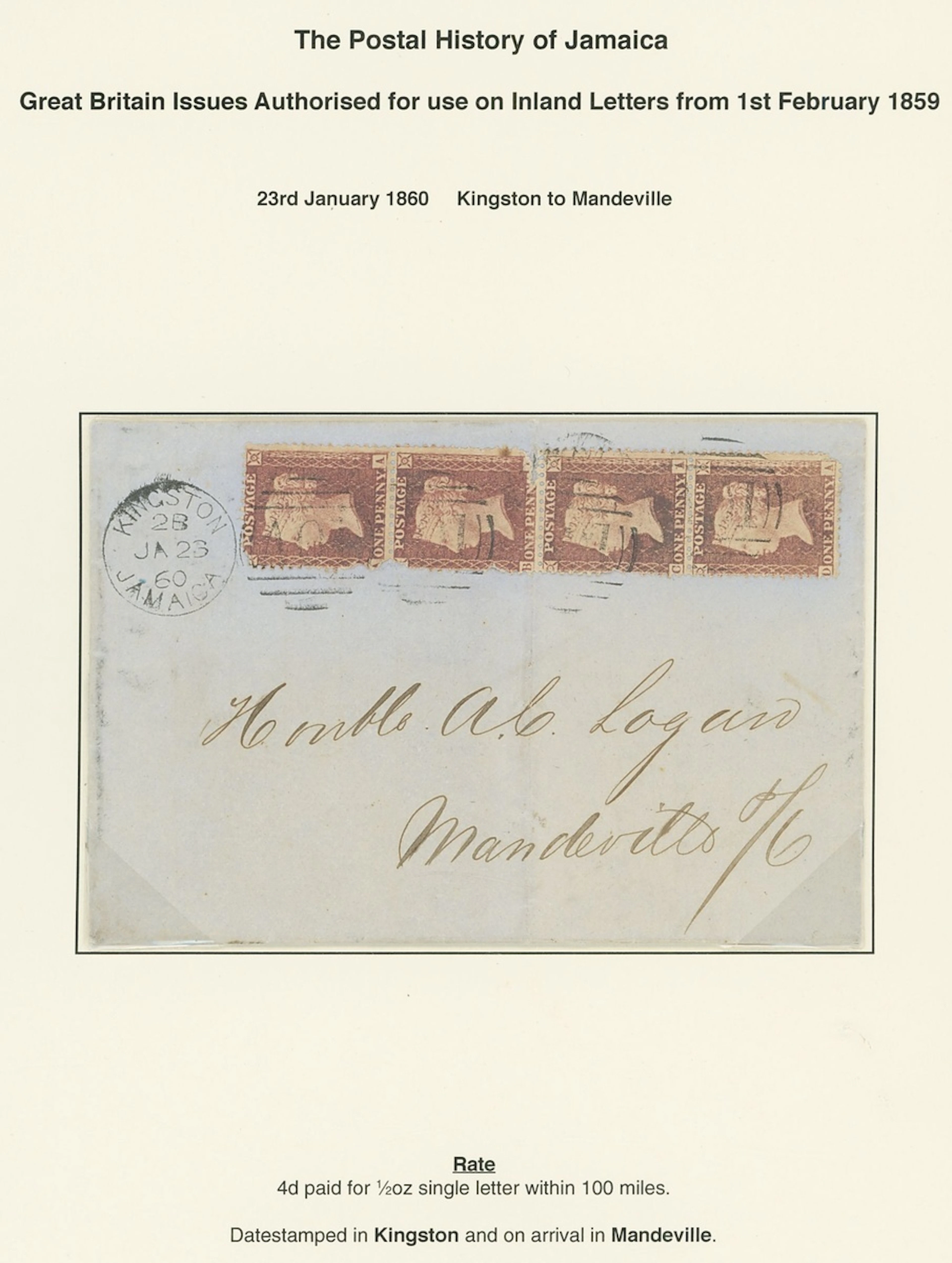 Jamaica Great Britain used in Jamaica Imperial Issues Authorised for