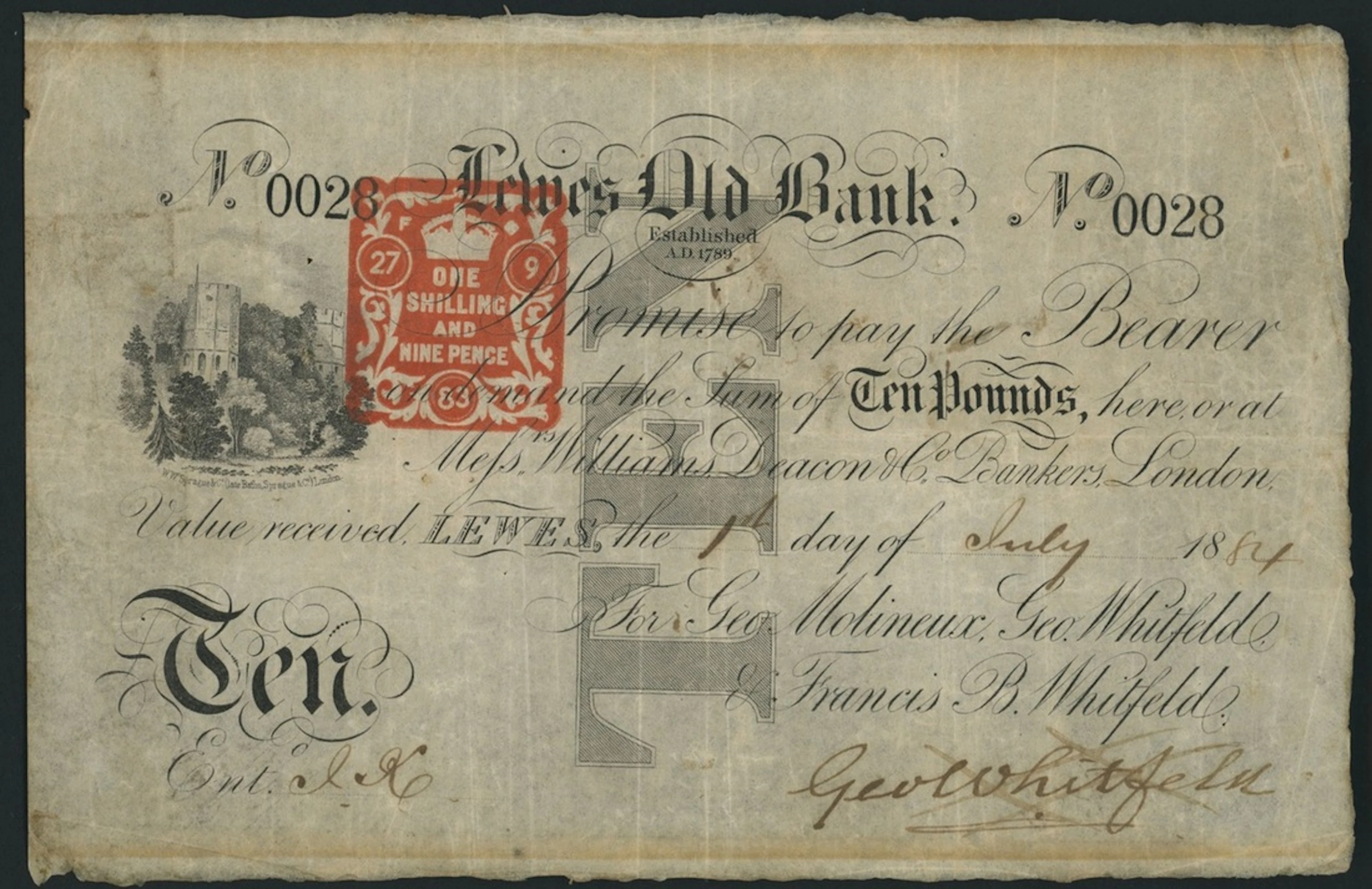 Lewes Old Bank, for Geo. Molineux, Geo. Whitfield & Francis B. Whitfield