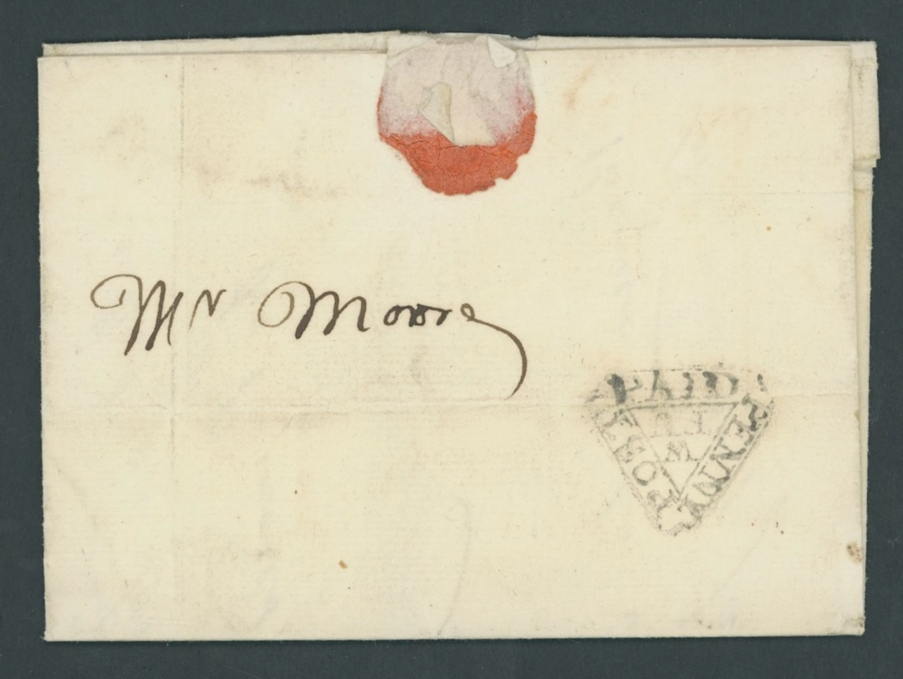Great Britain Postal History 1776 (30 Jan.), entire letter, on reverse