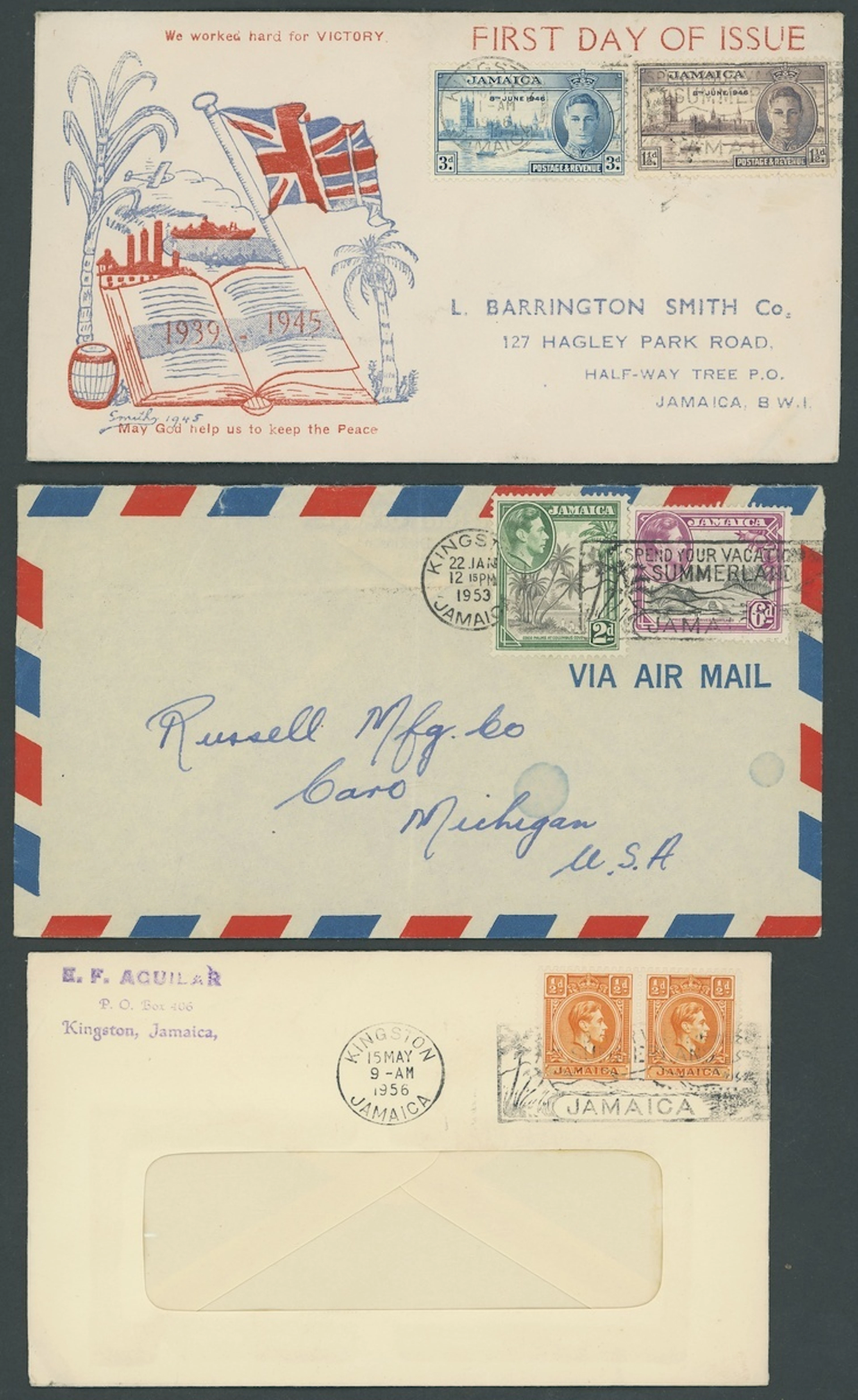 Jamaica Covers and Cancellations Ranges A QV to QEII accumulation