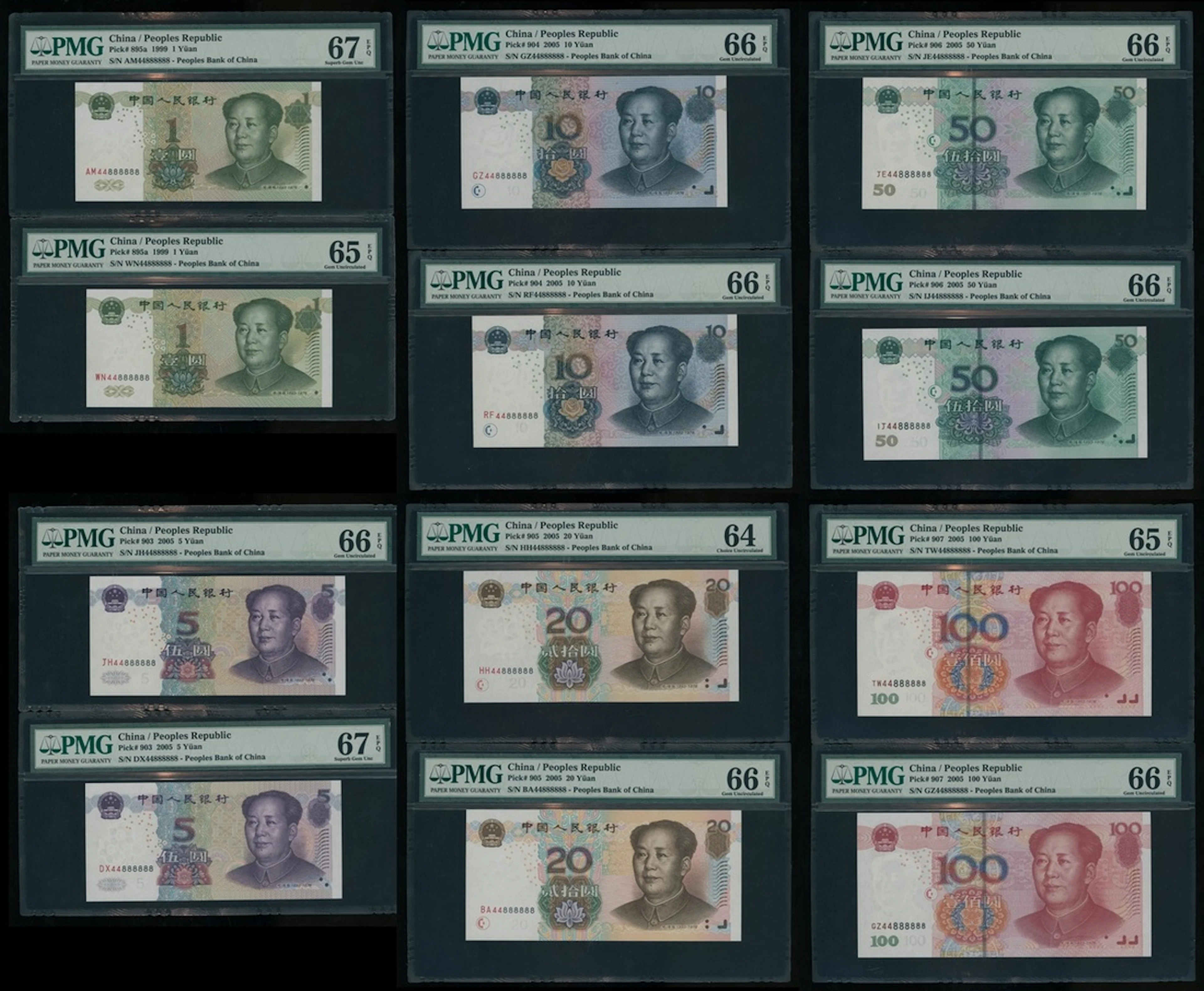 People's Bank of China, 5th Series Renminbi, 1999-2005, 2x sets of