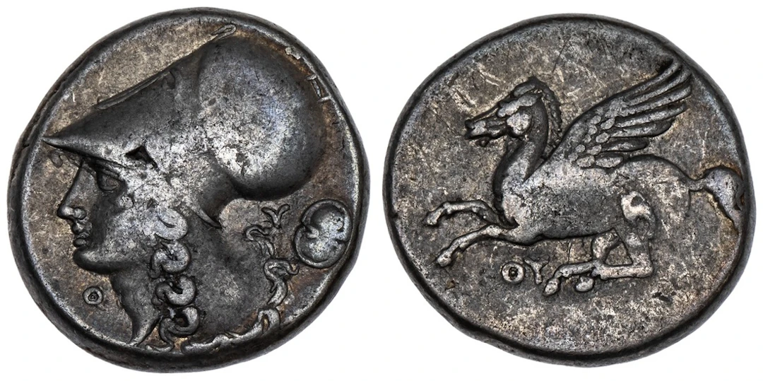 Akarnania, Tyrrheion, AR Stater, struck c. 350-300 BC, Pegasos flying