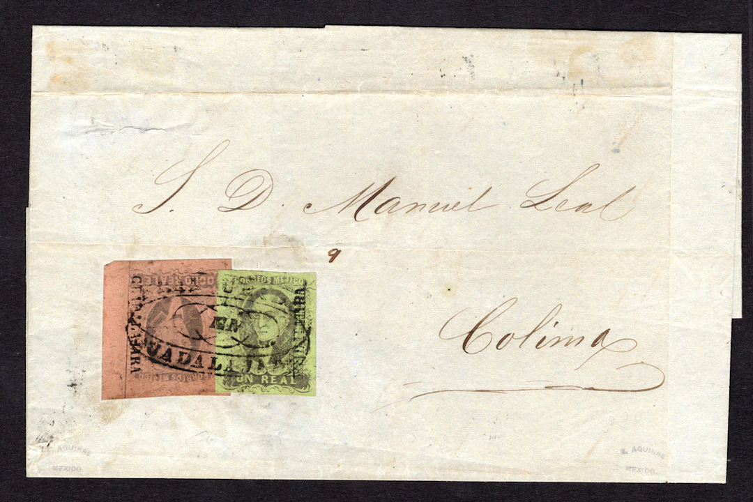 1861 "Hidalgos" Guadalajara. 8r. Black on Brown, huge margins all