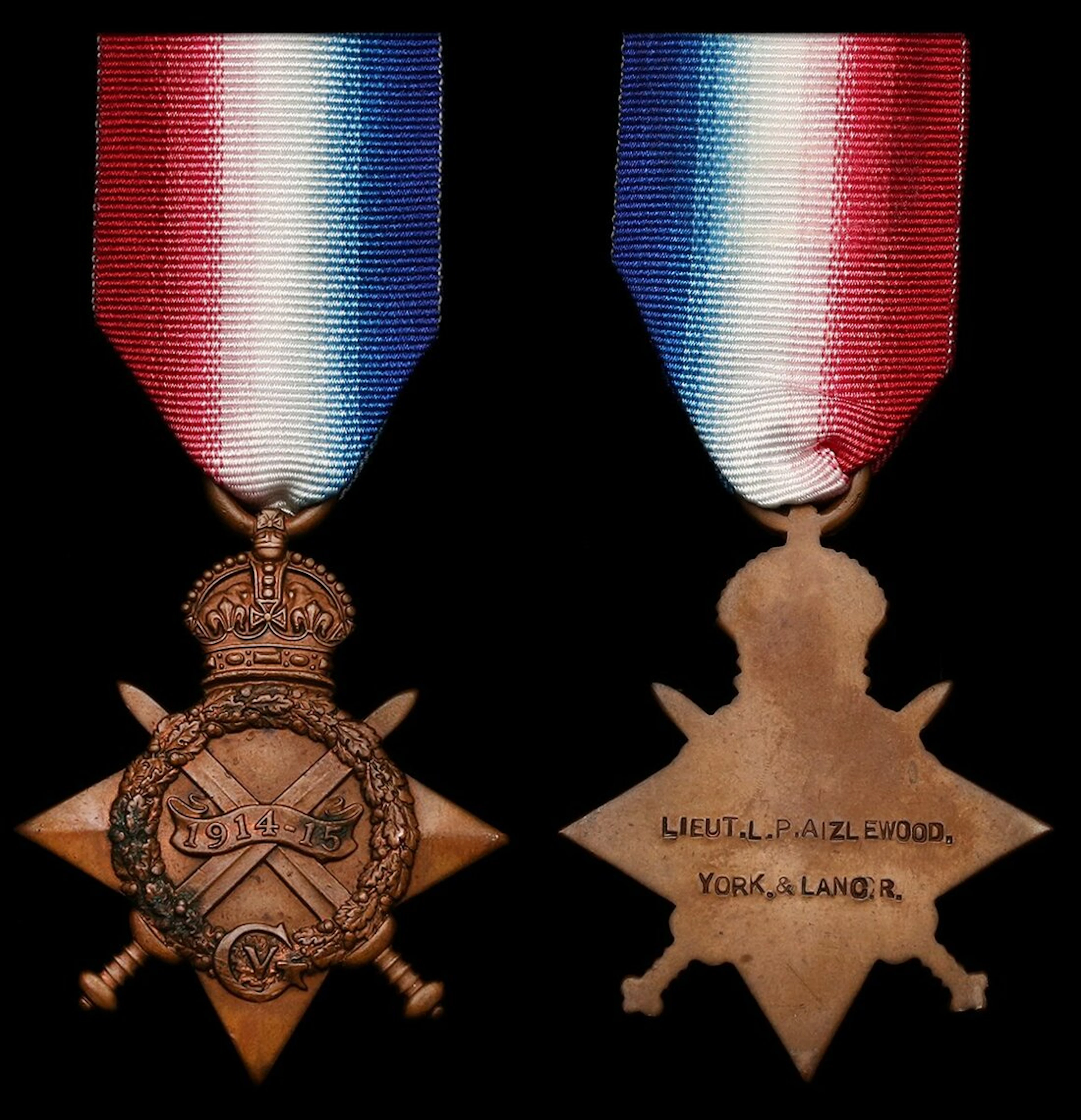 The 1914-15 Star awarded to Major L. P. Aizlewood, M.C. A.F.C., Royal