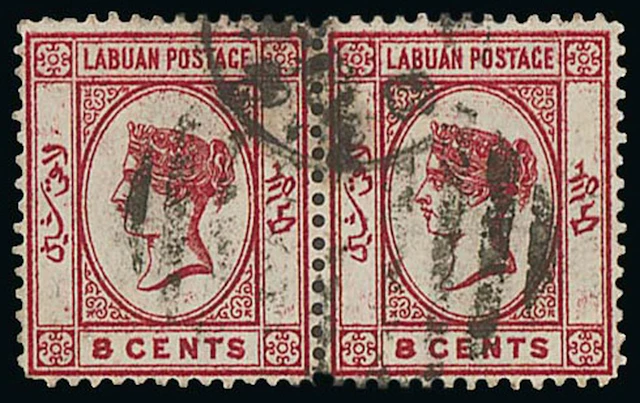 Labuan 1880-82 Watermark Crown CC Issued Stamps 8c. carmine horizontal