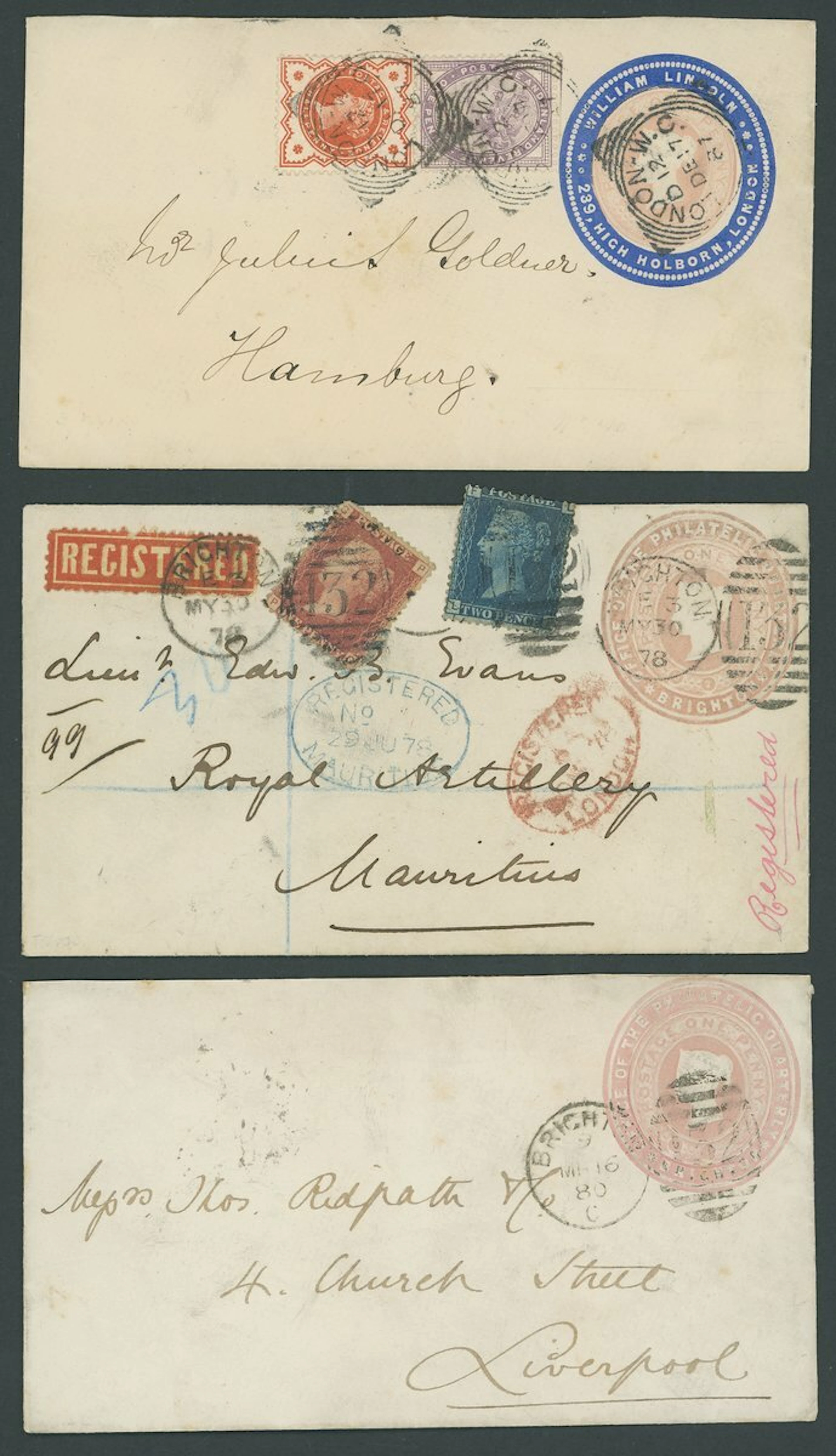 Great Britain Postal Stationery Advertising Rings Private Issues A