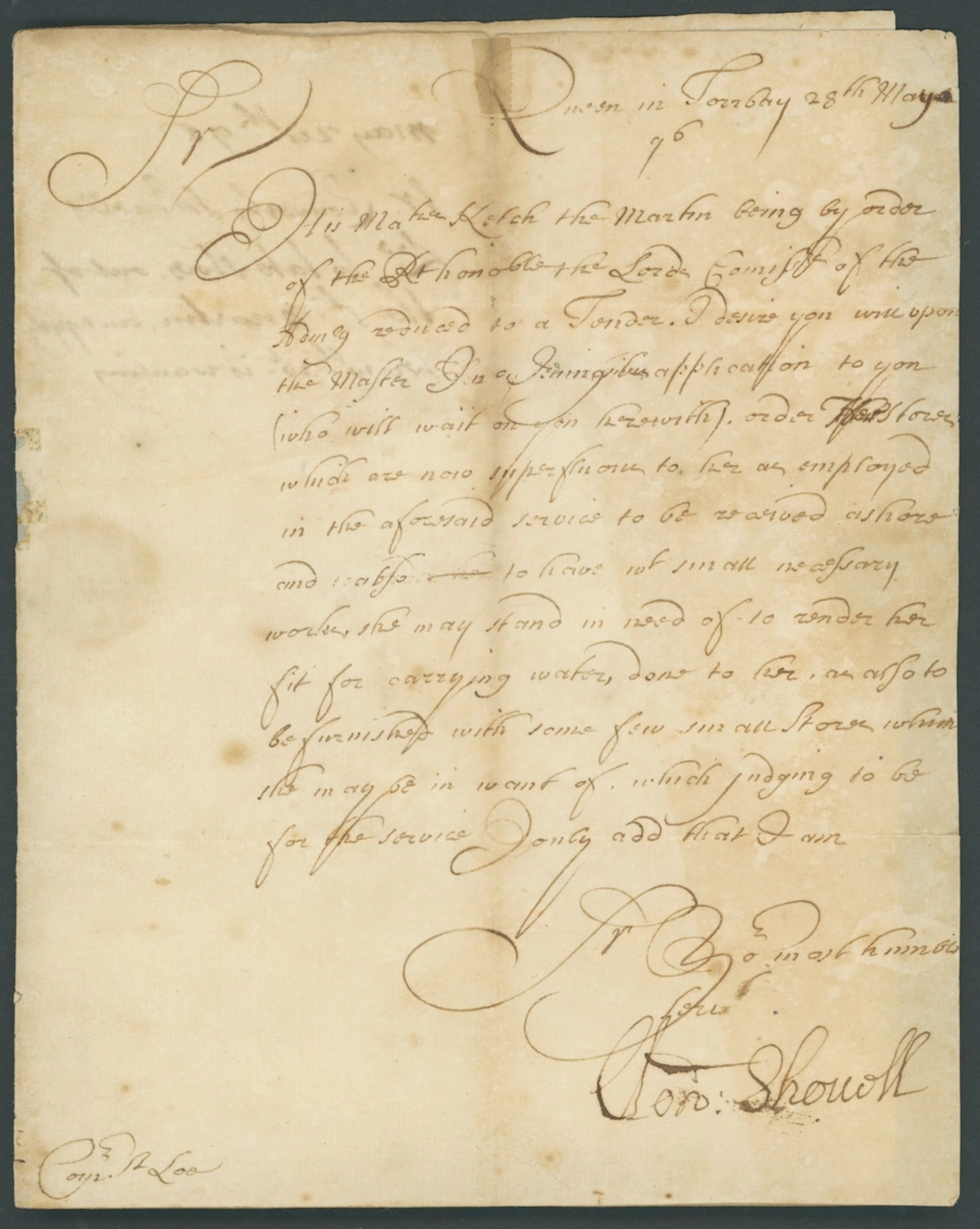 England Naval 1664 - 1802 Group of naval documents and letters. Two