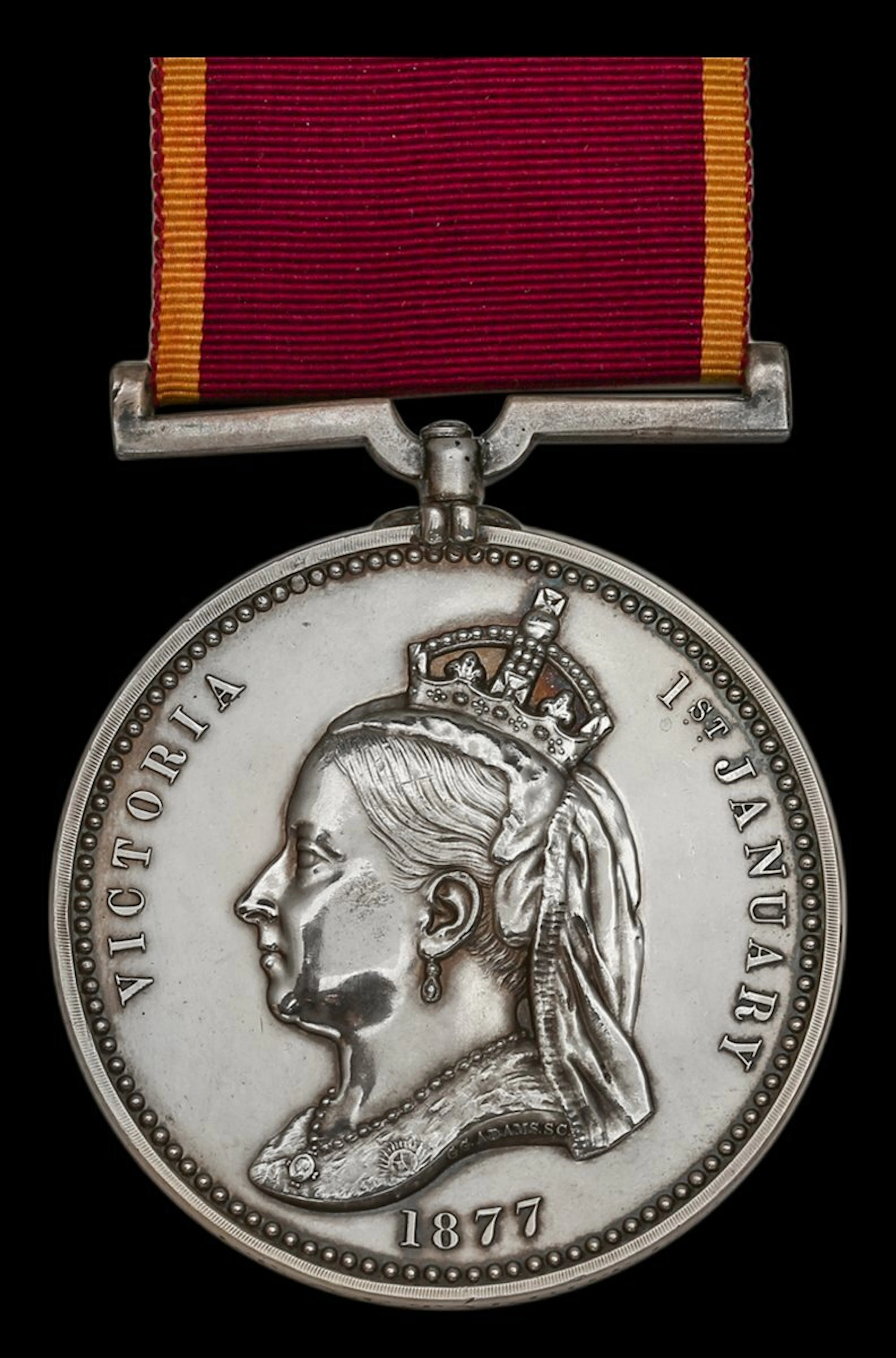 Empress of India 1877, silver (Lt. A. C. Talbot, I.S.C.), edge bruise