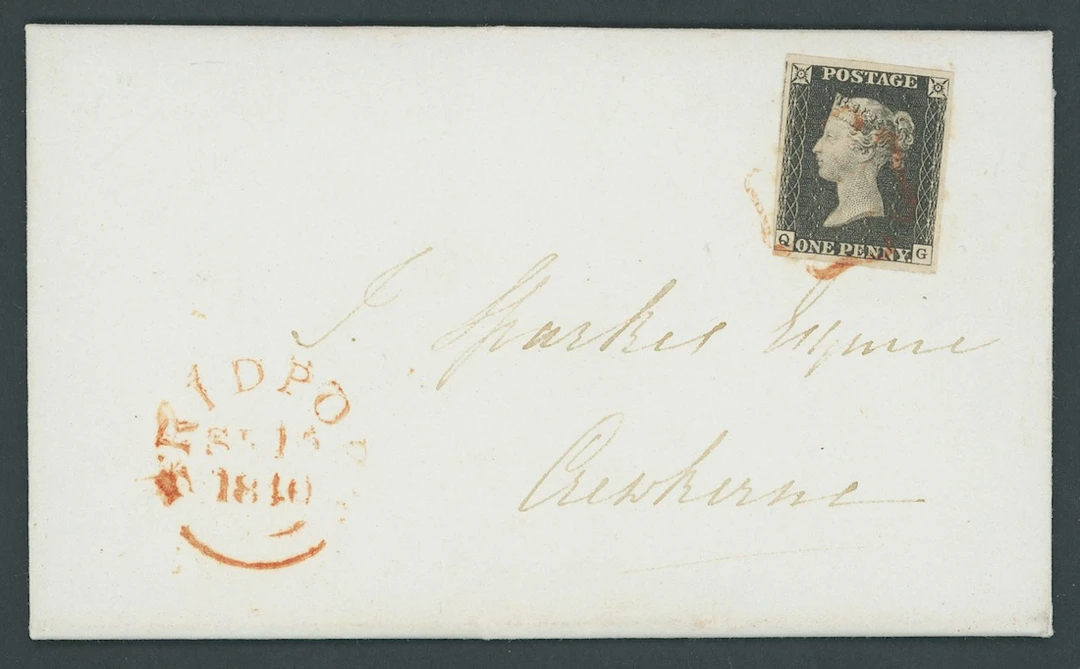 Great Britain 1840 One Penny Black Plate 3 QG, small to large margins