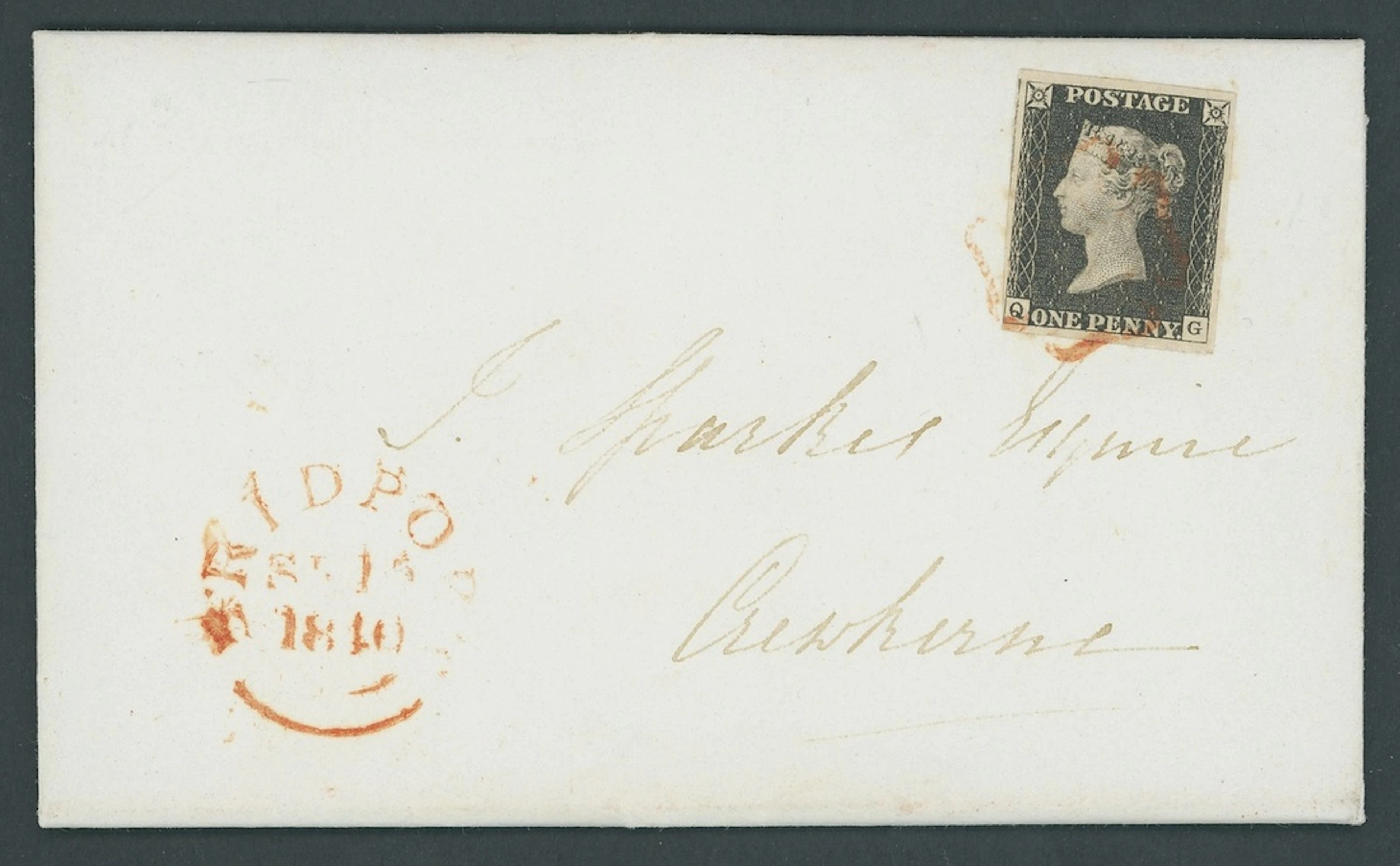 Great Britain 1840 One Penny Black Plate 3 QG, small to large margins