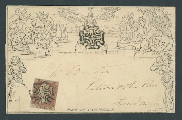 Great Britain 1840 Mulready One Penny Letter Sheets A1, dated 23 May