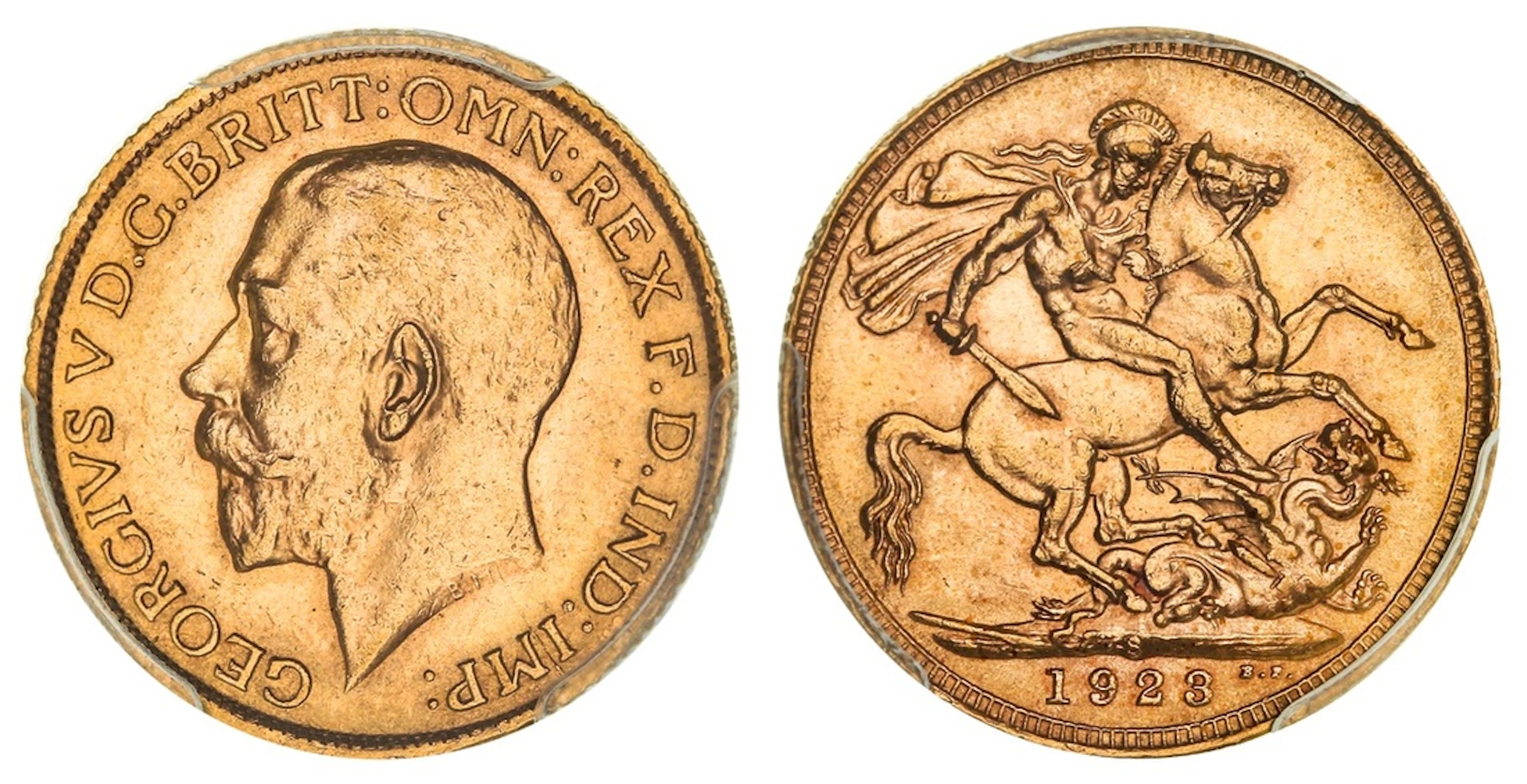 PCGS MS62 | Australia, George V (1910-1936), Sovereign, 1923-S, Sydney