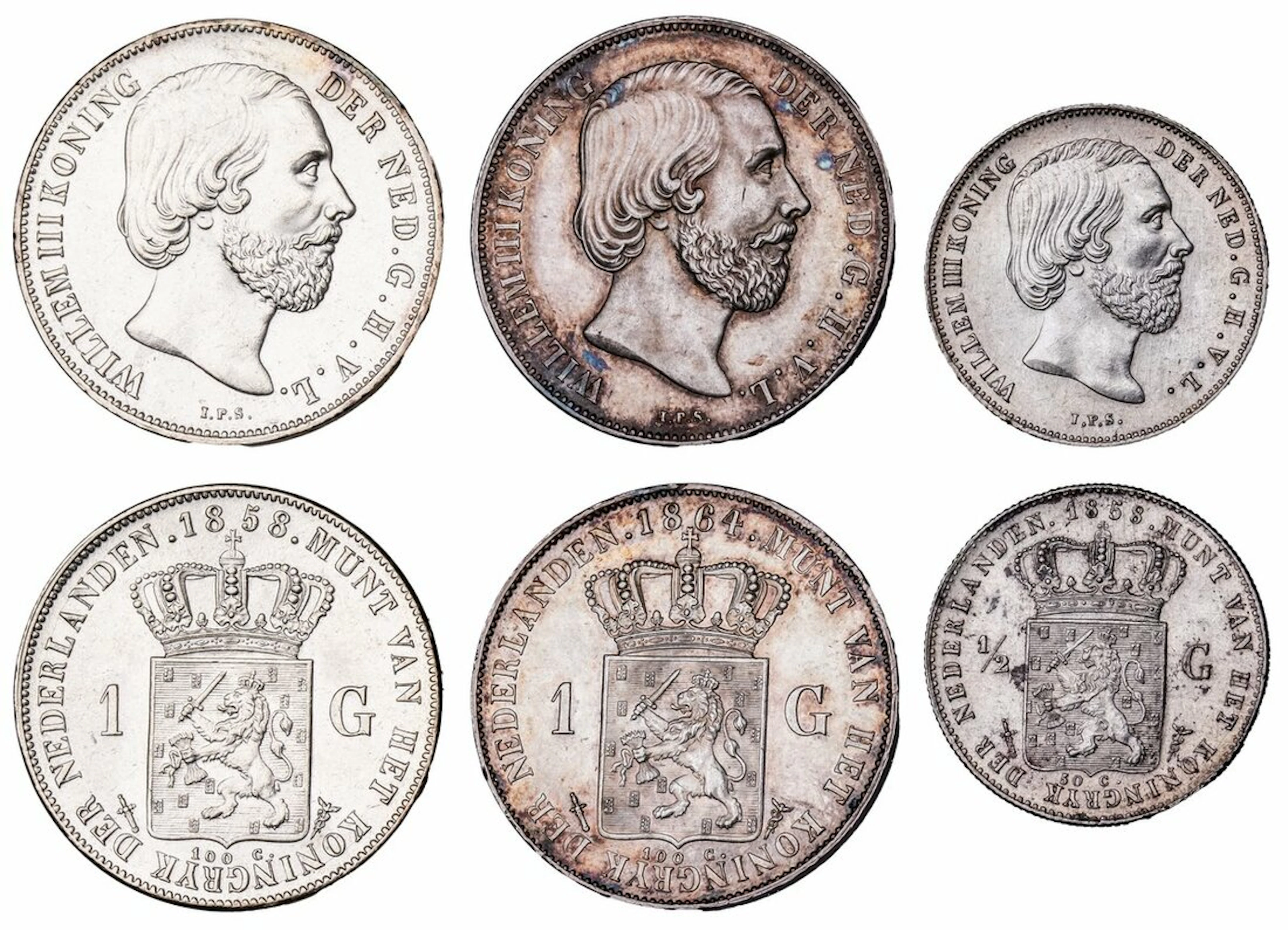 Netherlands, Willem III (1849-1890), 1 Gulden, 1858, Royal Dutch Mint