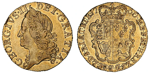 George II (1727-1760), 'Old Head' Half-Guinea, 1760, old laureate