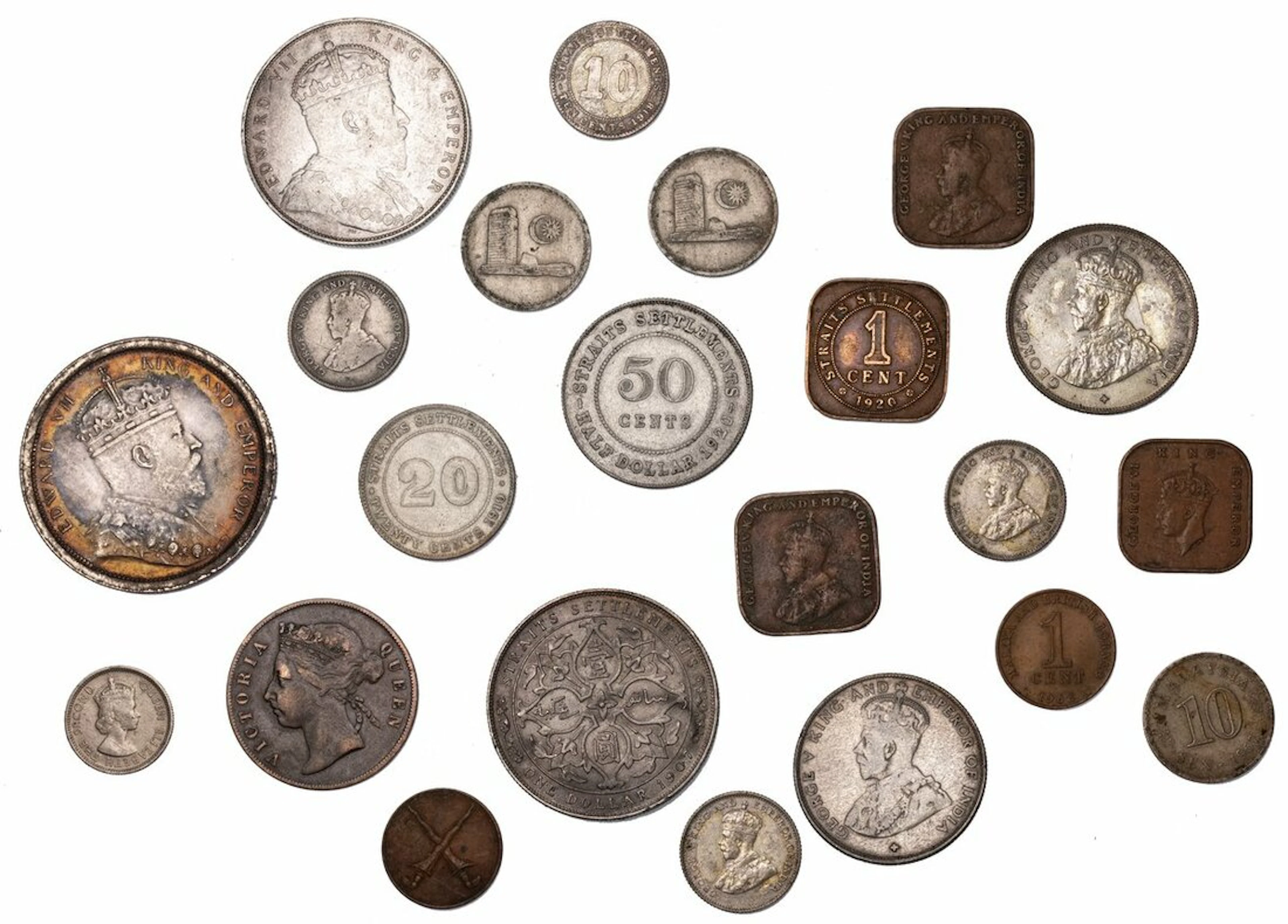 A Selection of Coins from the Straits Settlements, British Borneo