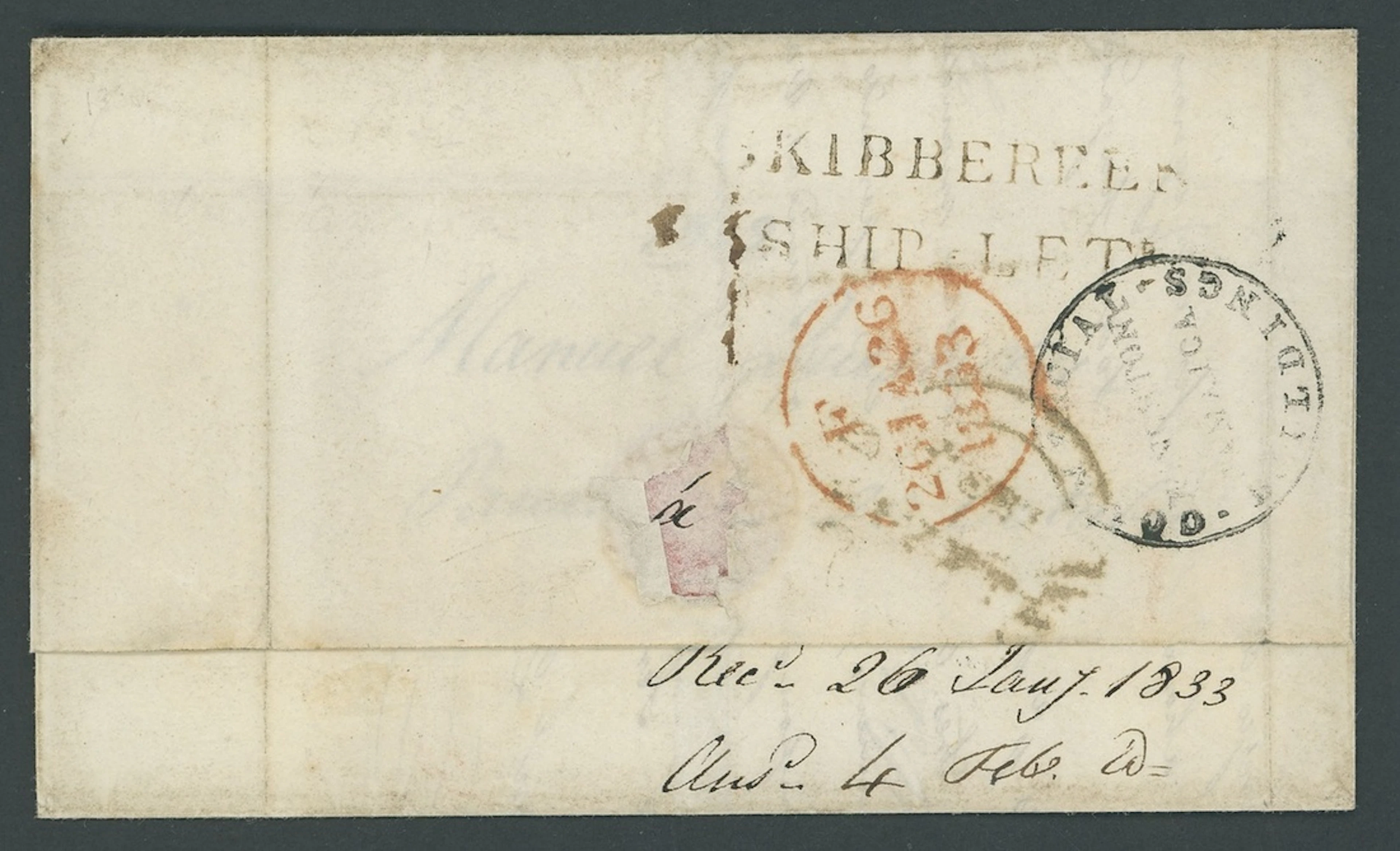 Jamaica The Commercial Rooms Forwarding Agents Handstamps 1832 (20