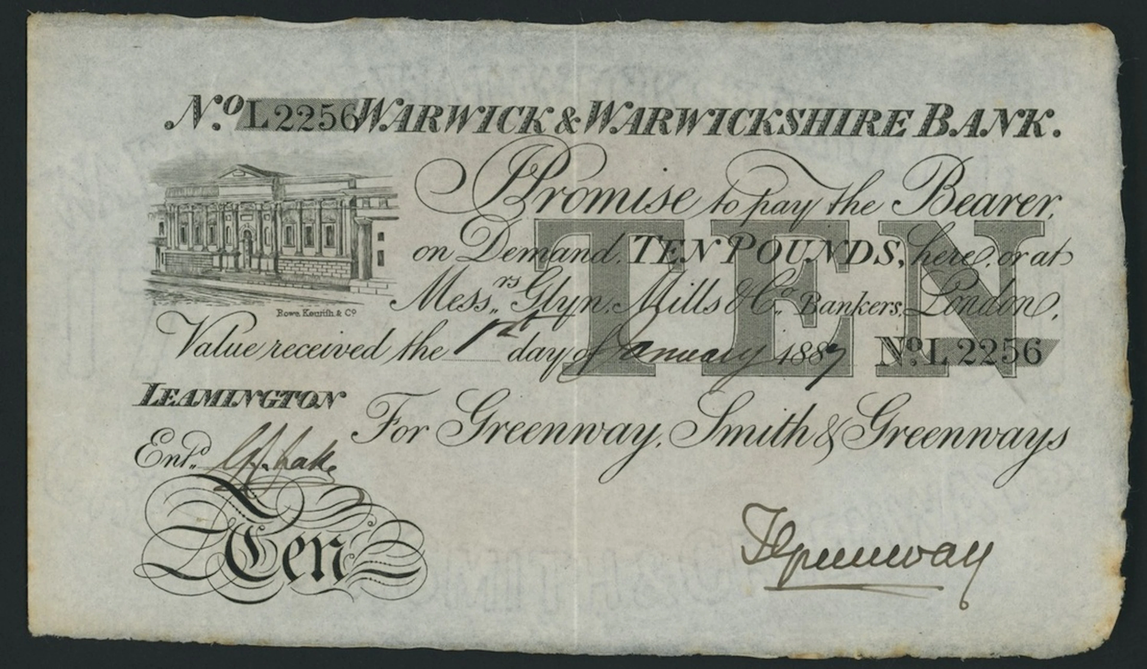 Warwick & Warwickshire Bank, Leamington, for Greenway, Smith & Greenways