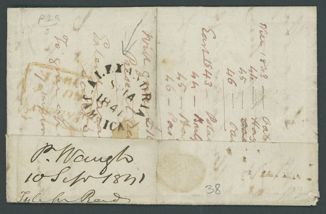 Jamaica Early Post Town Datestamps Type D1 with Jamaica at foot 1840-65