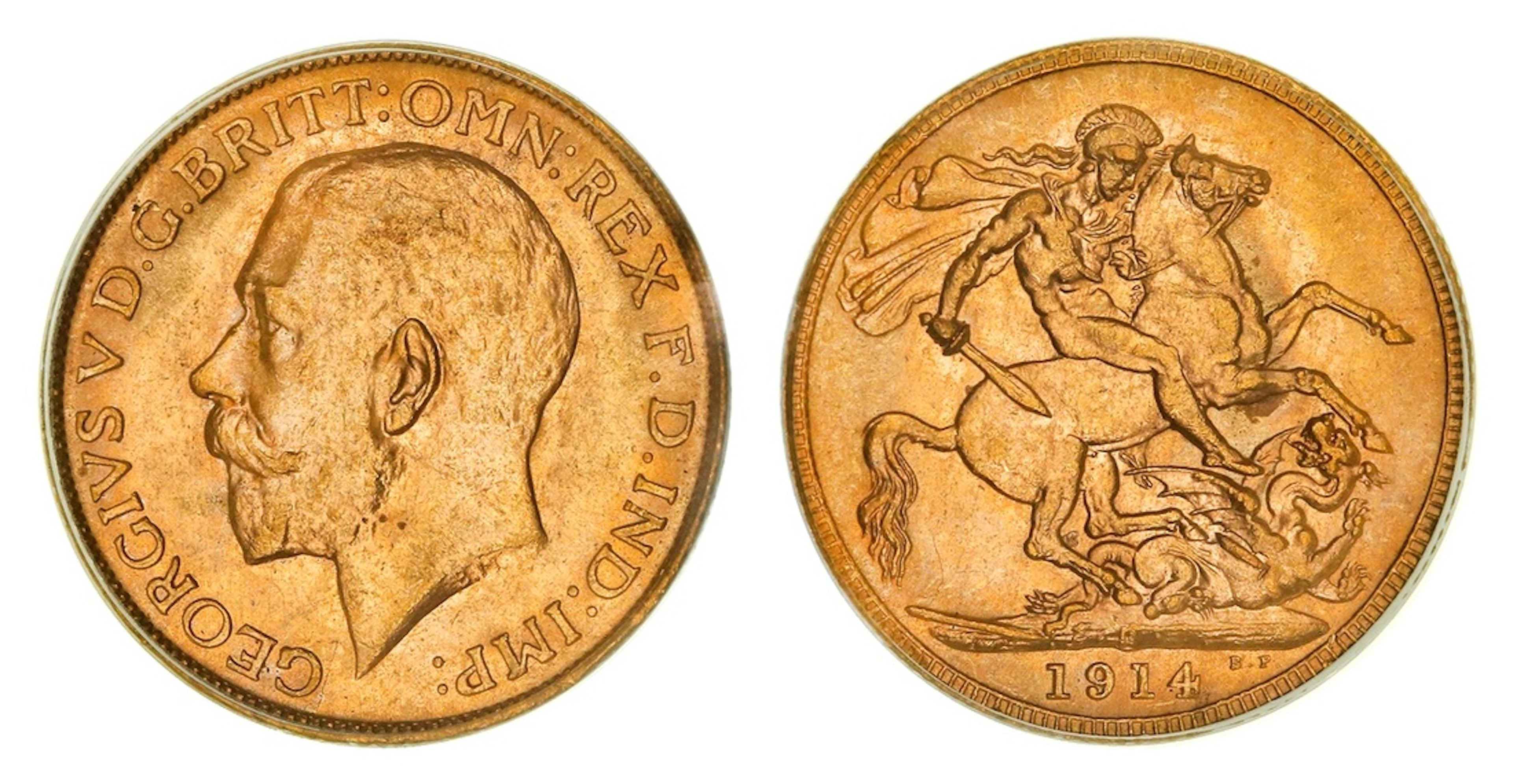 PCGS MS64 | Australia, George V (1910-1936), Sovereign, 1914-P, Perth
