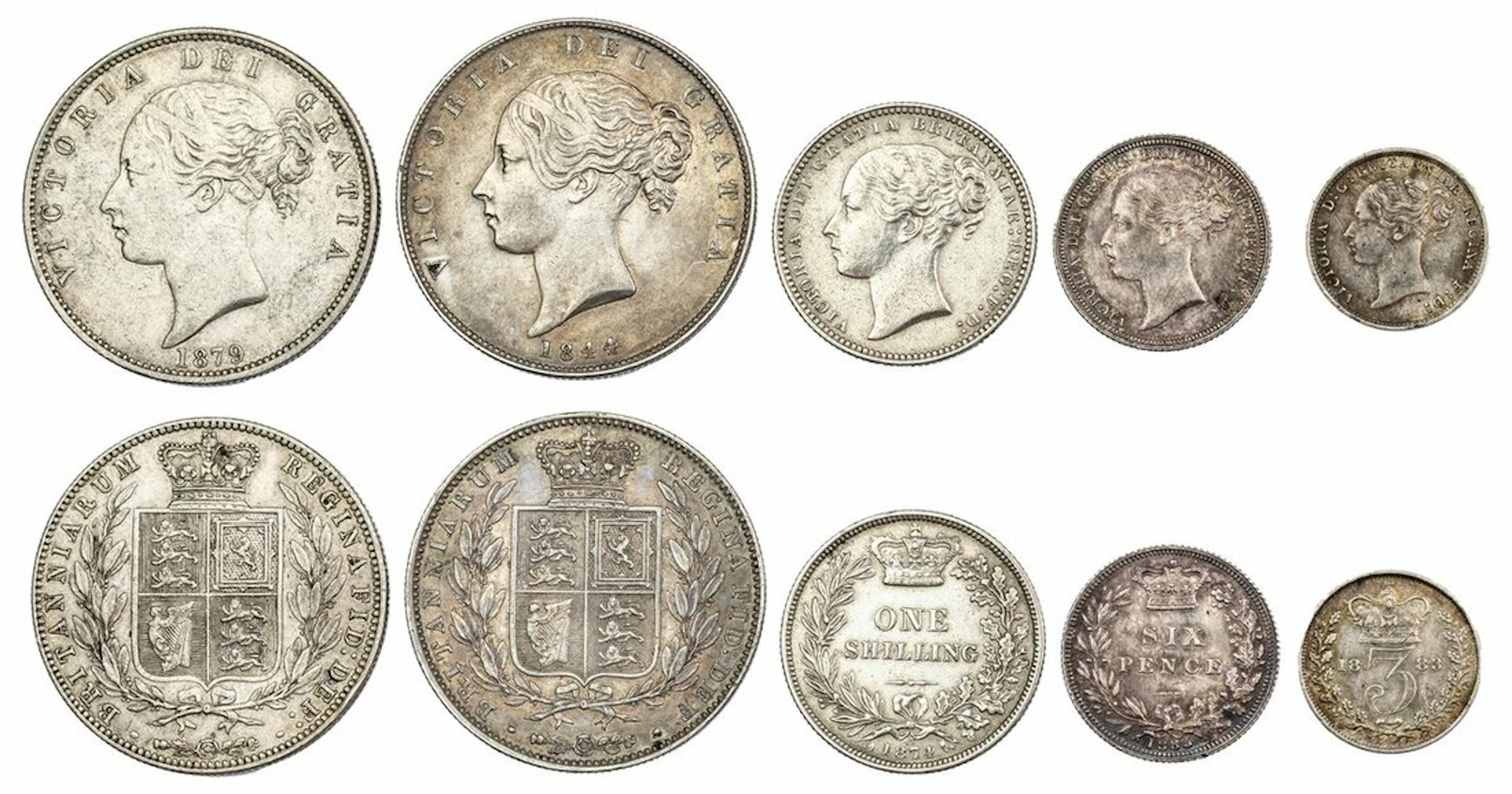 Victoria (1837-1901), 'Young Head' Halfcrown, 1844, serifed 4s, young