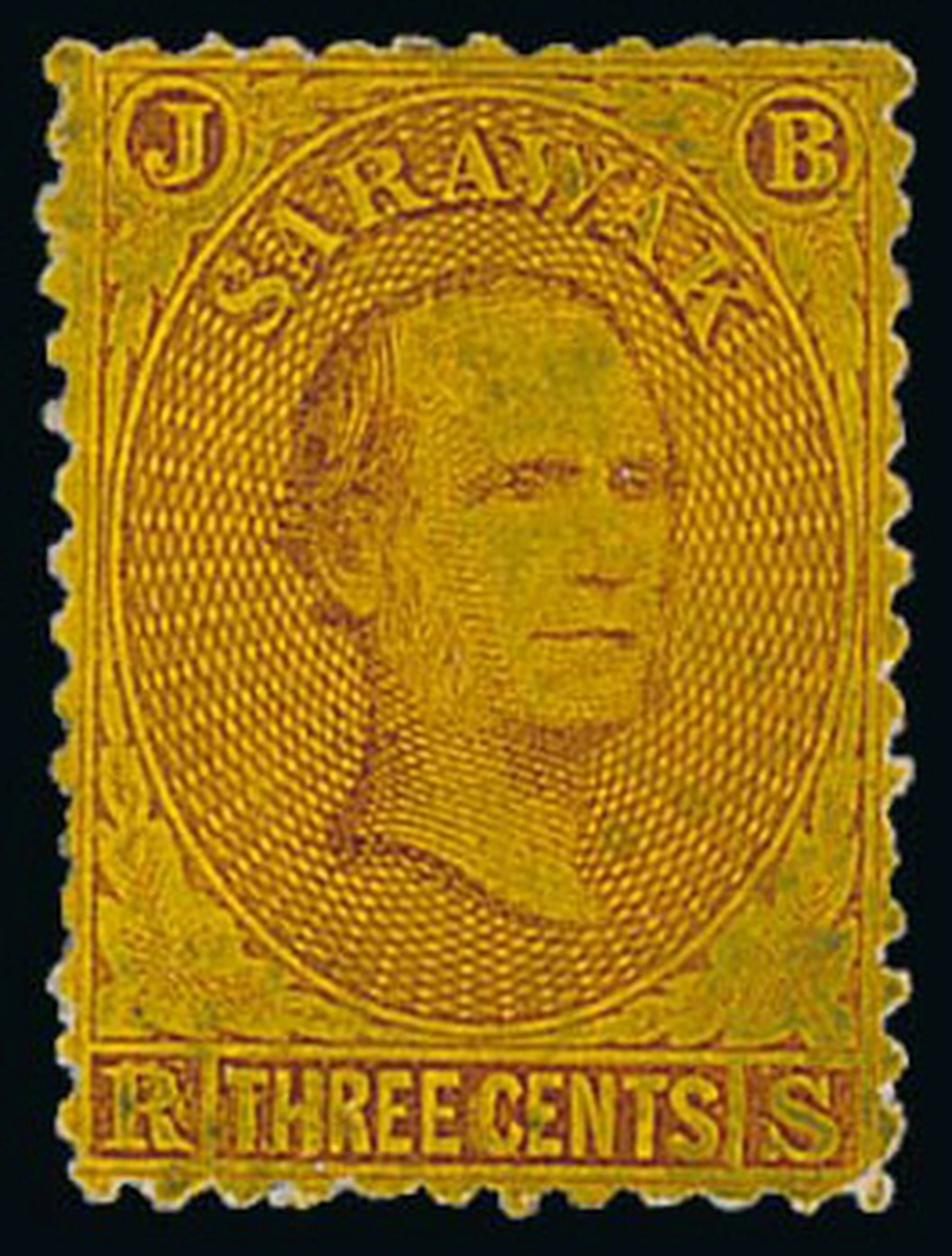 Sarawak 1869 Sir James Brooke Proofs 3c. perf 12 engraved proof in