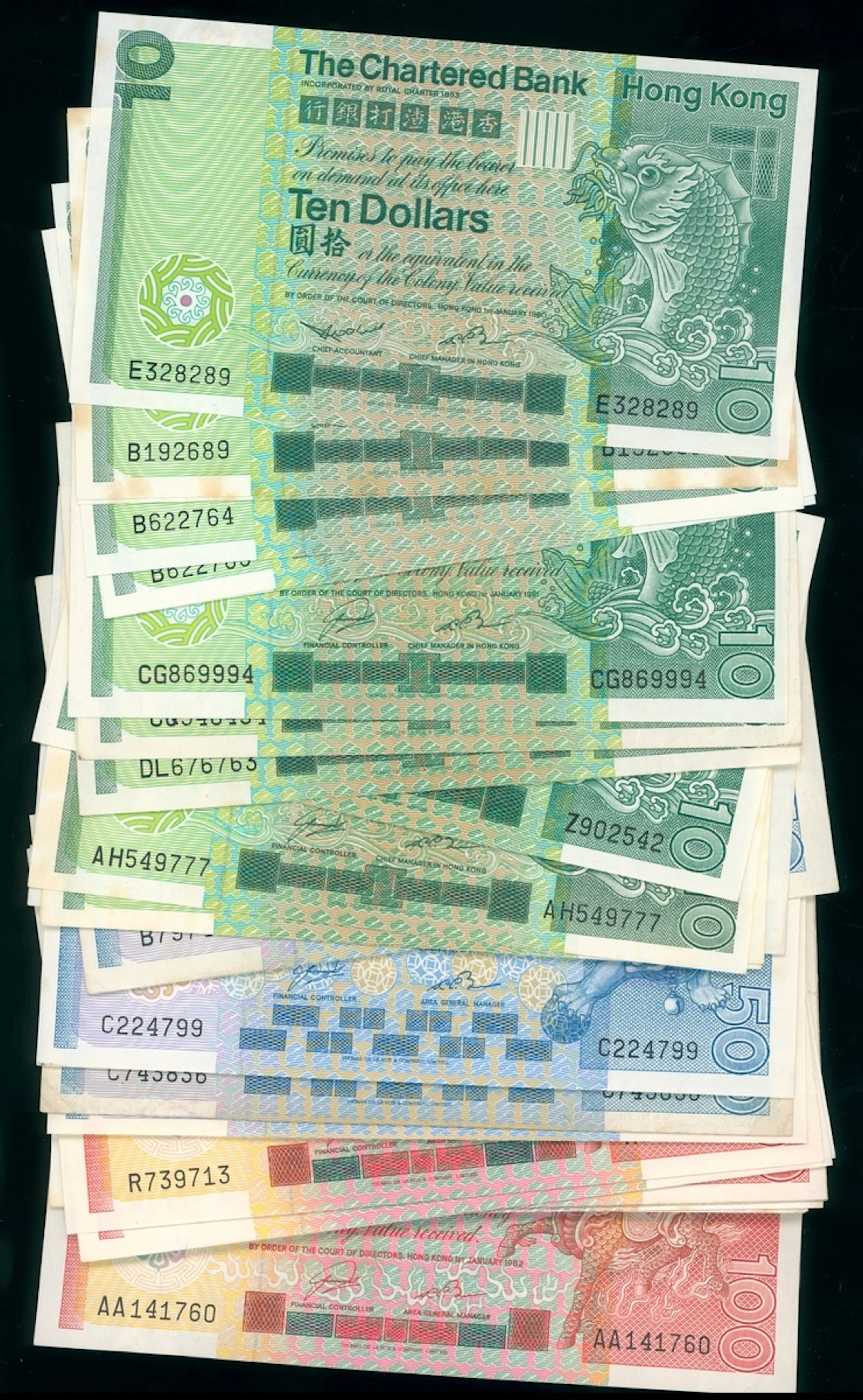 Chartered Bank, Hong Kong, a group of 26x, 1979-82 issues, including