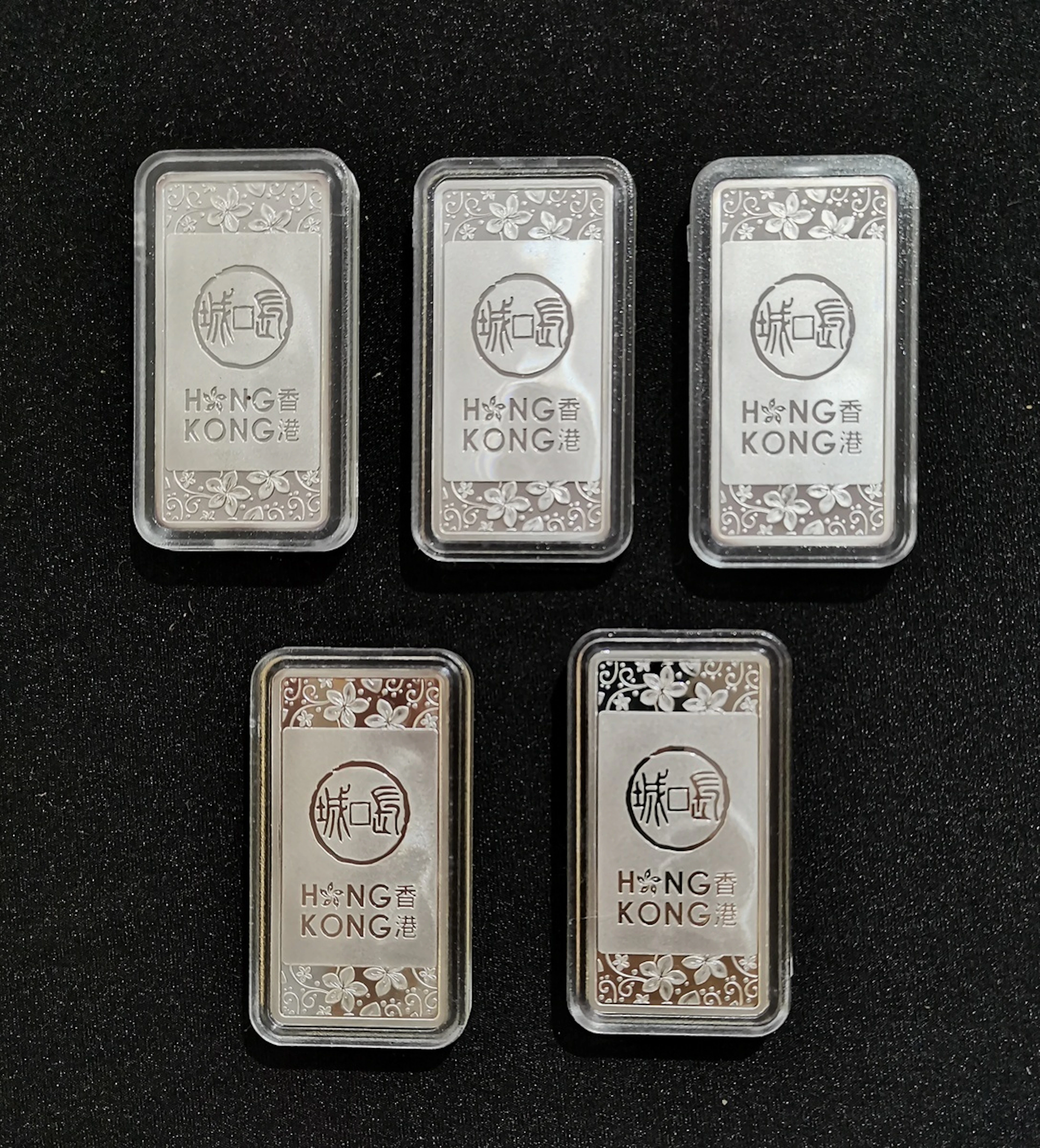 Hong Kong, set of 5x silver medals, ND