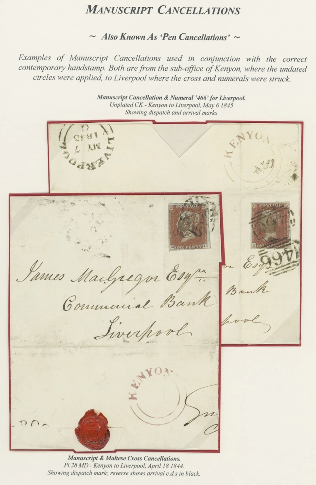 Great Britain 1841-53 One Penny Red-Brown Unplated 1843-45, three