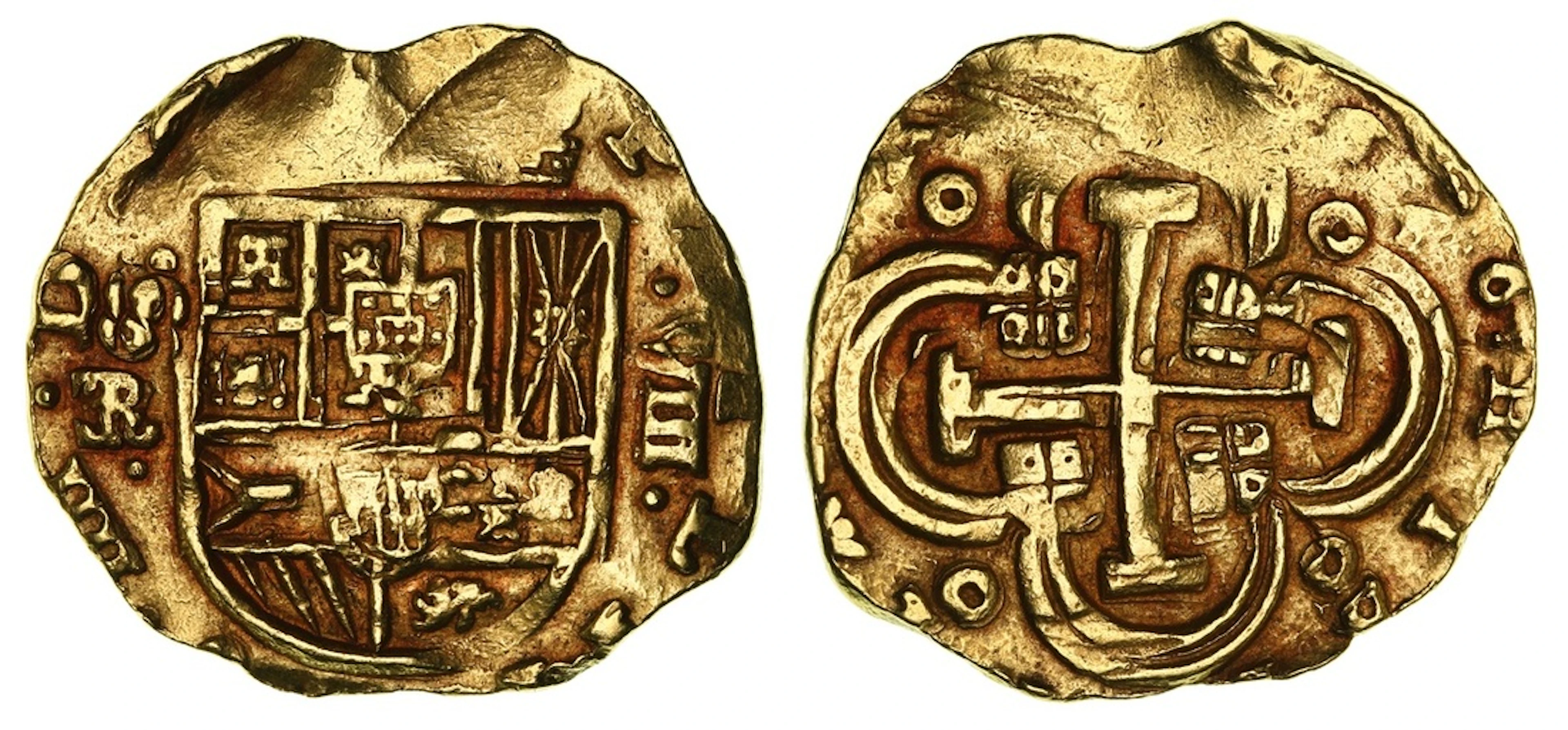 NGC AU58 | *Top Pop* | Spain, Philip IV (1621-1666), Gold Cob 8-Escudos
