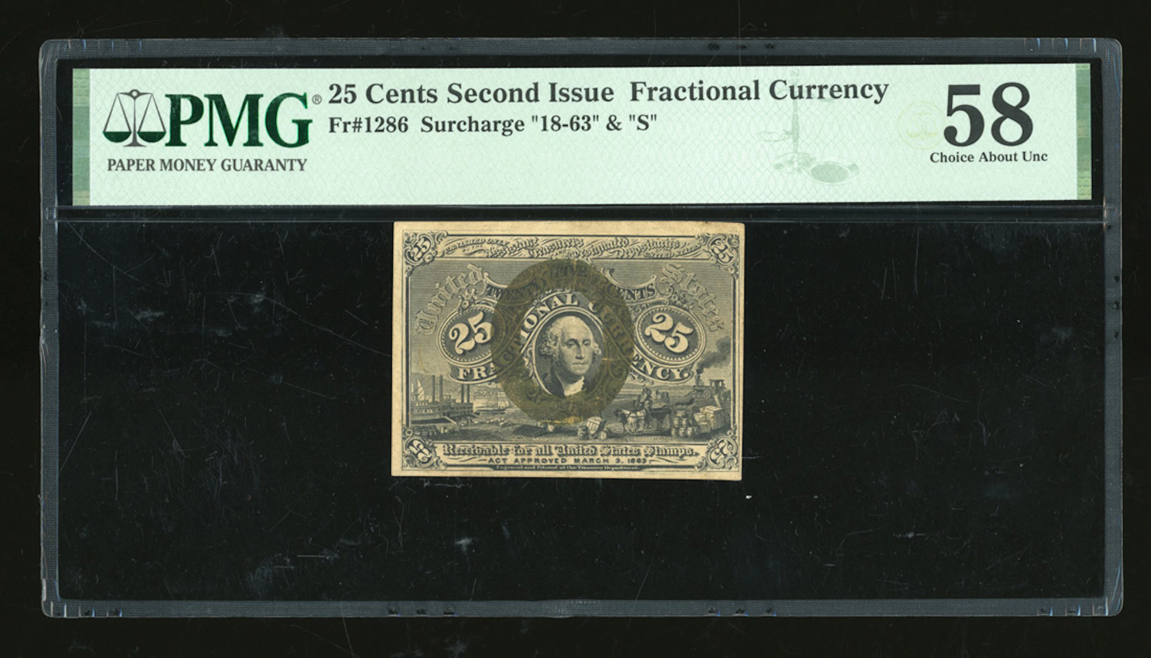United States of America, 25 cents, 2nd Issue Fractional Currency, (Fr#1286)