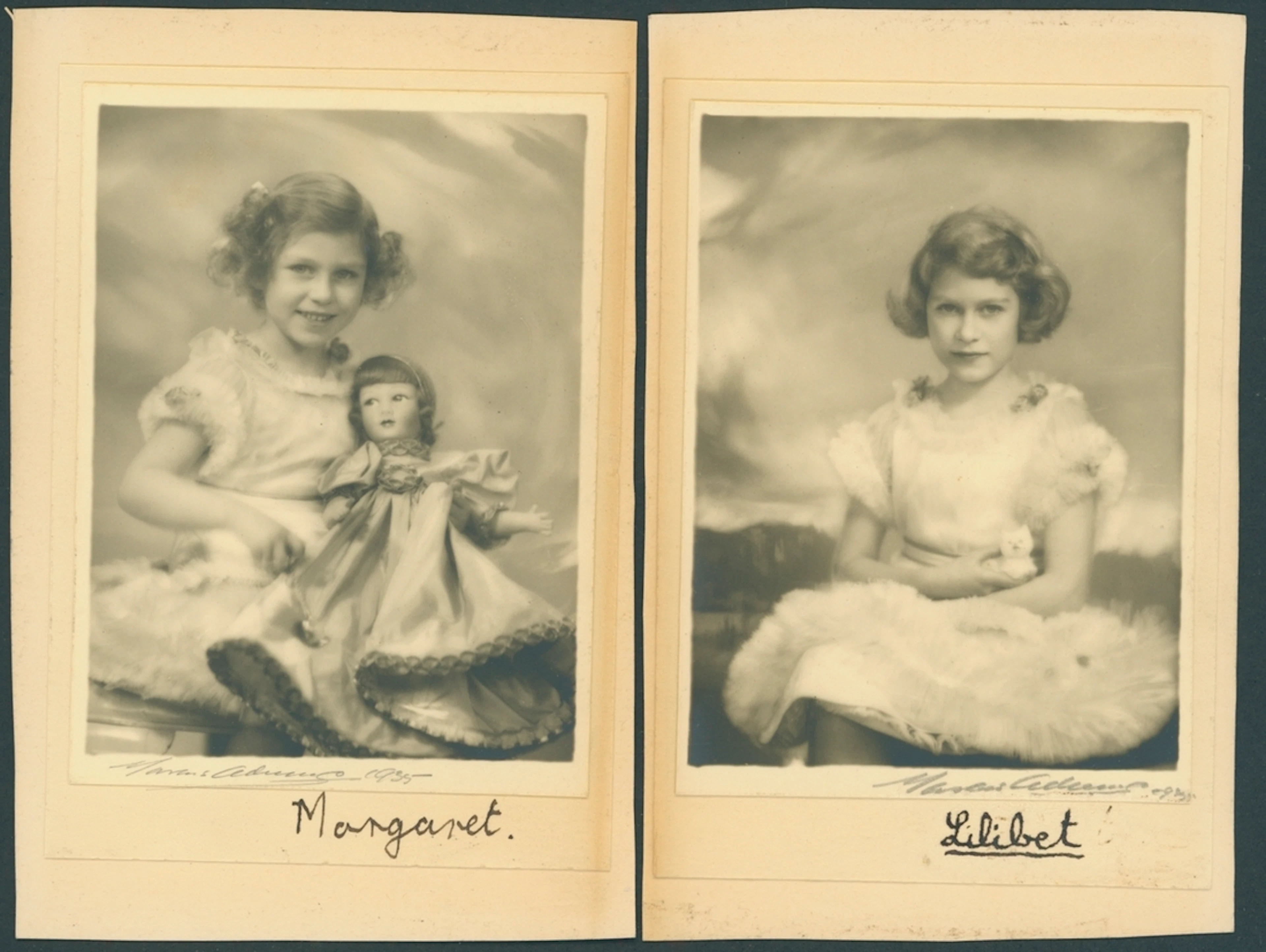 Great Britain Royalty Princesses Elizabeth & Margaret 1935 pair of