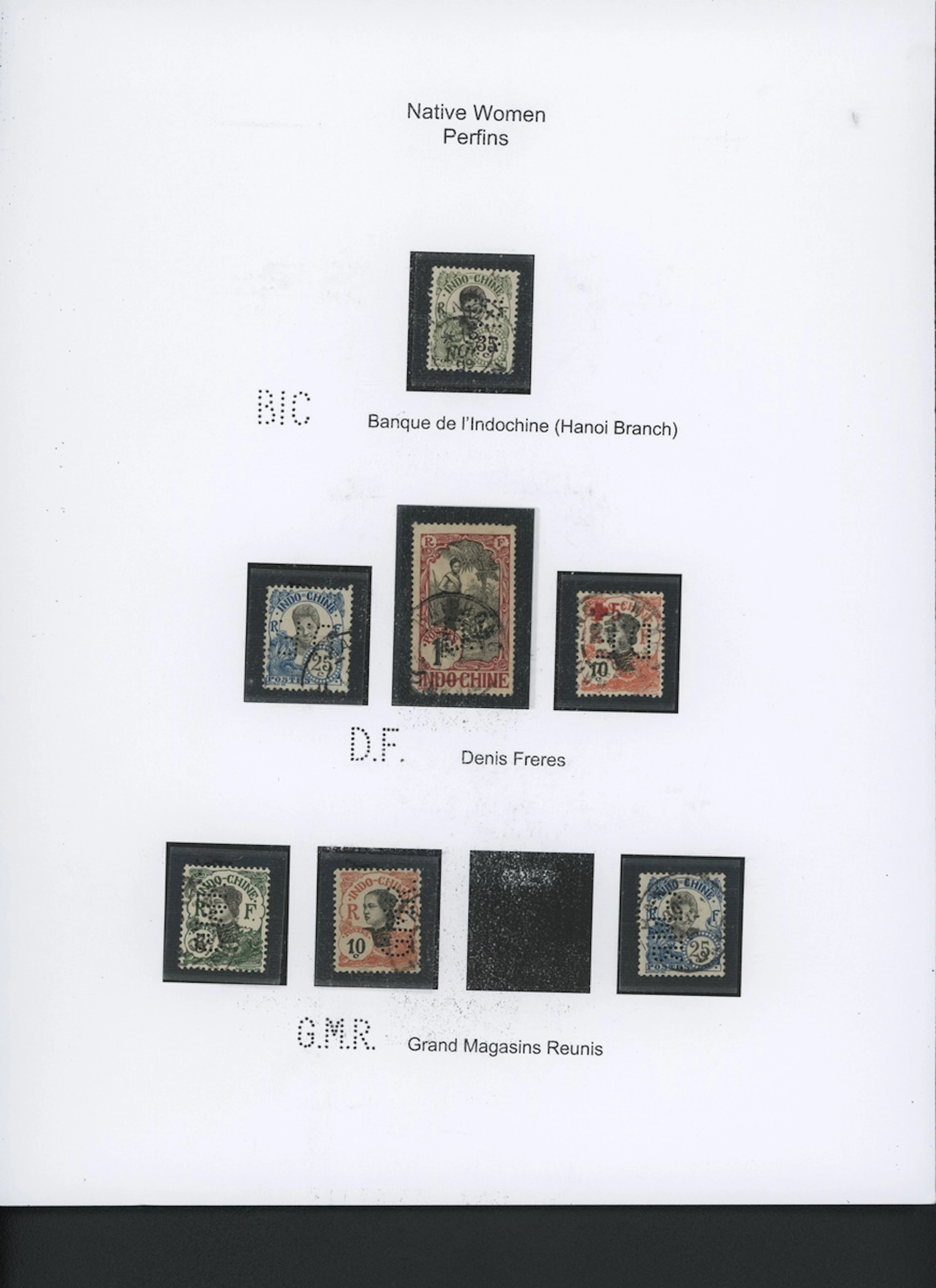 Indo-China French Indo-Chinese Post Office 1907 Native Women issue