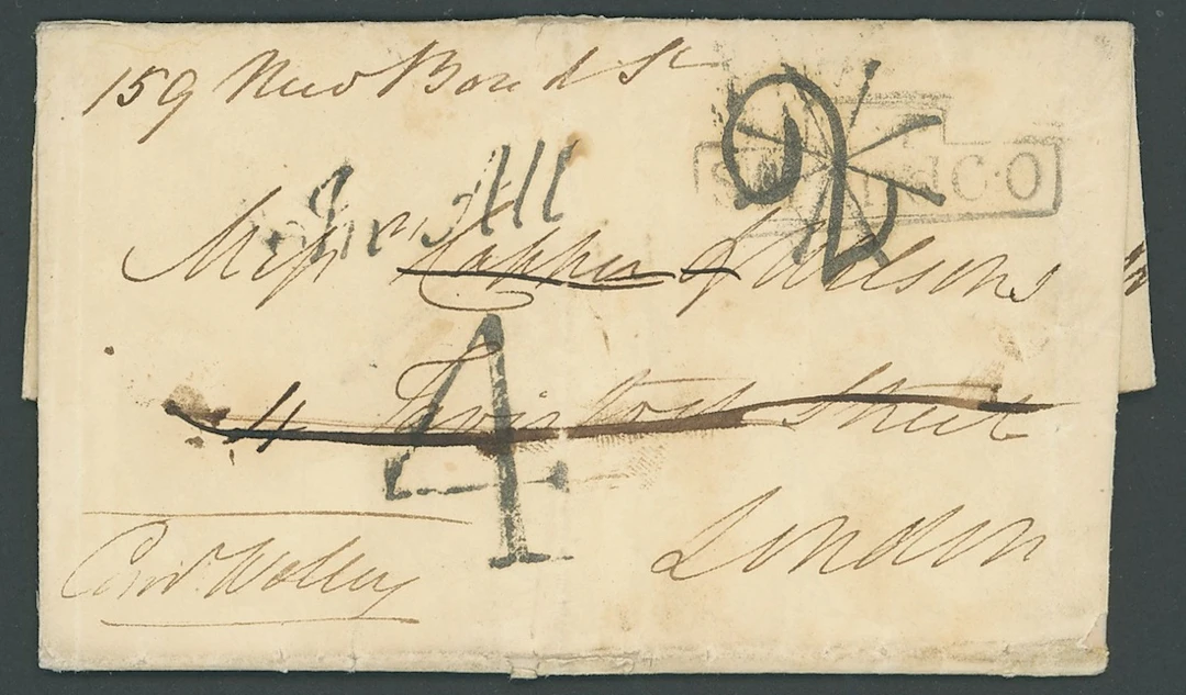 Great Britain Postal History 1823 (26 March), entire letter from Malta
