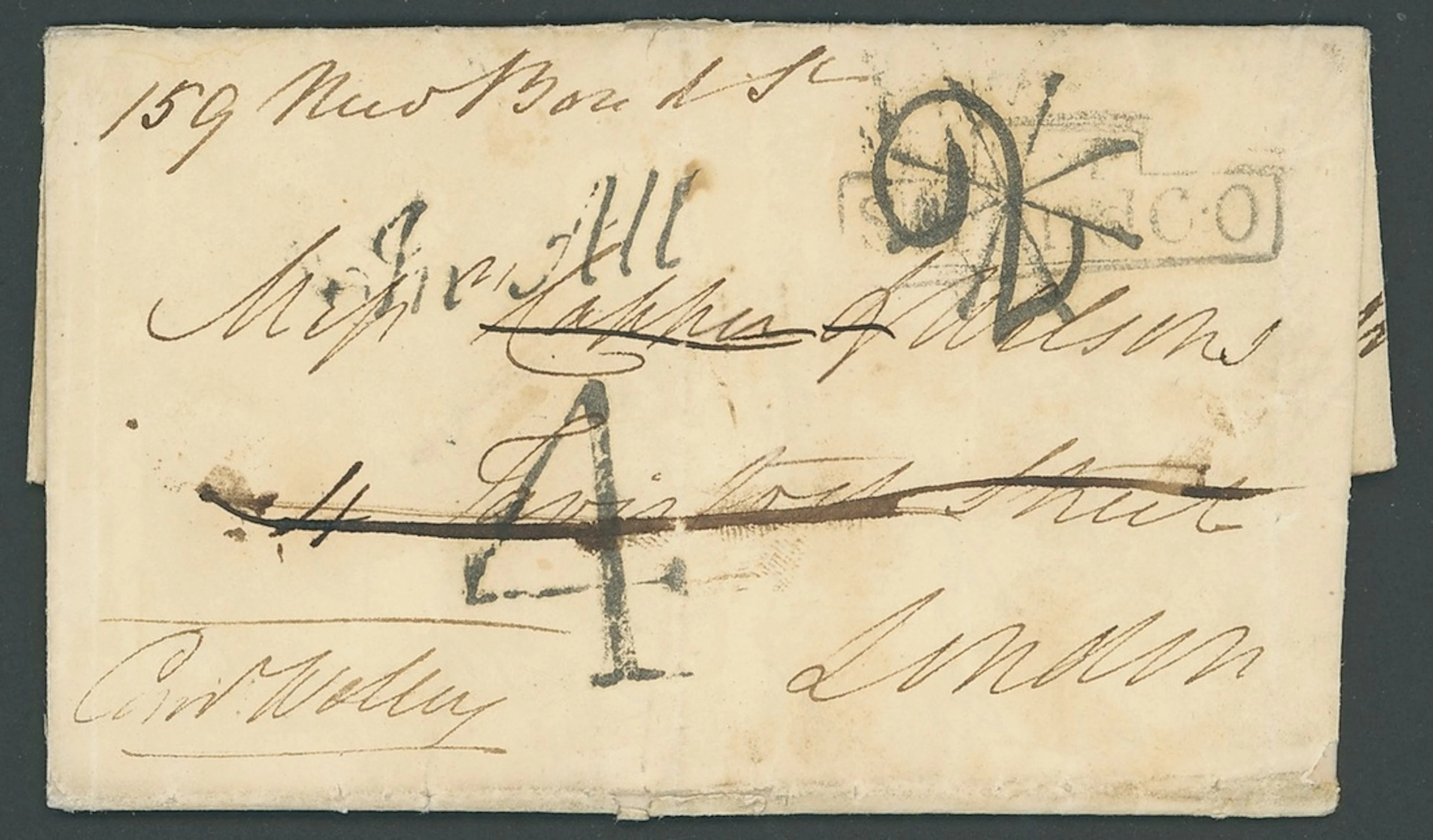 Great Britain Postal History 1823 (26 March), entire letter from Malta
