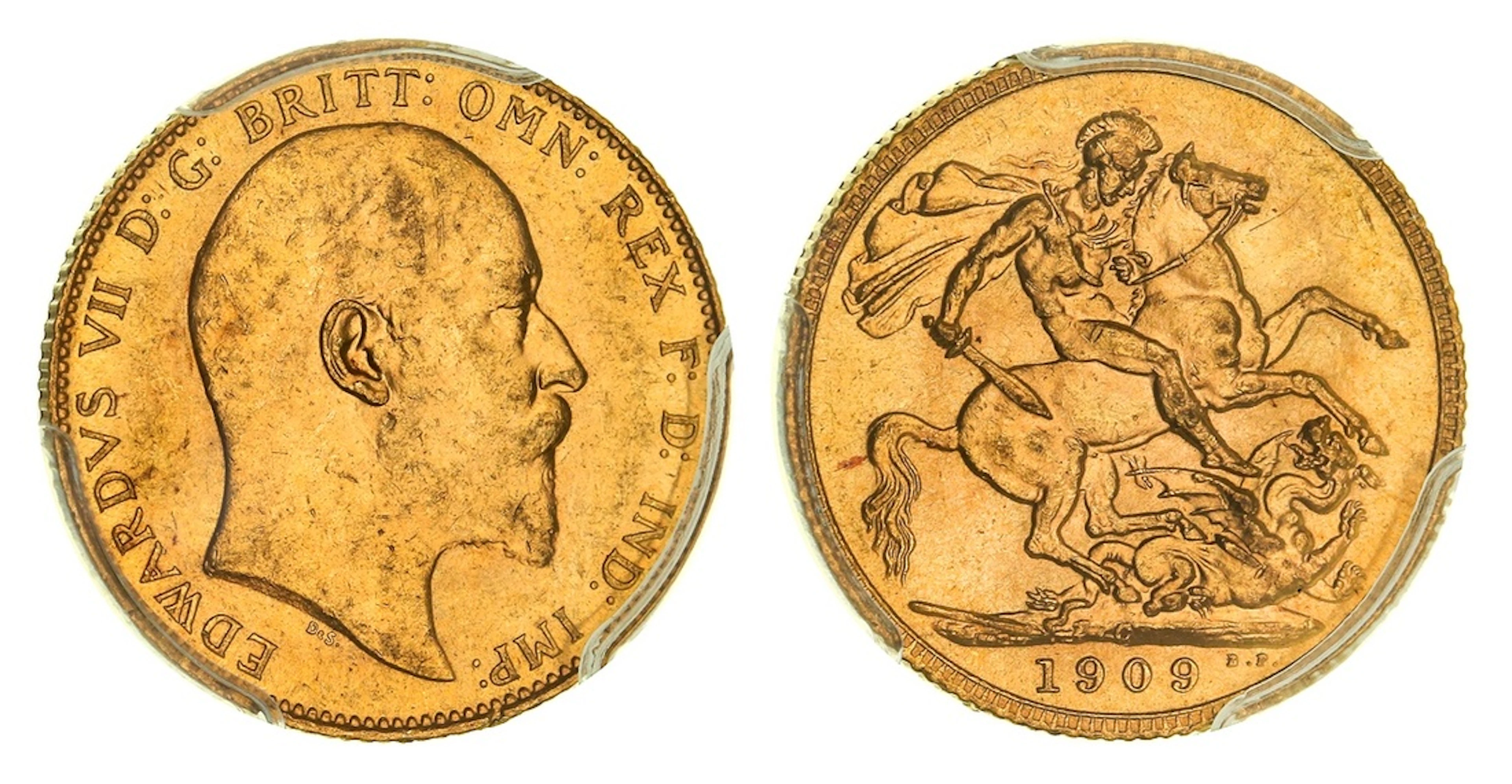 PCGS MS62 | Canada, Edward VII (1901-1910), Currency Sovereign, 1909-C
