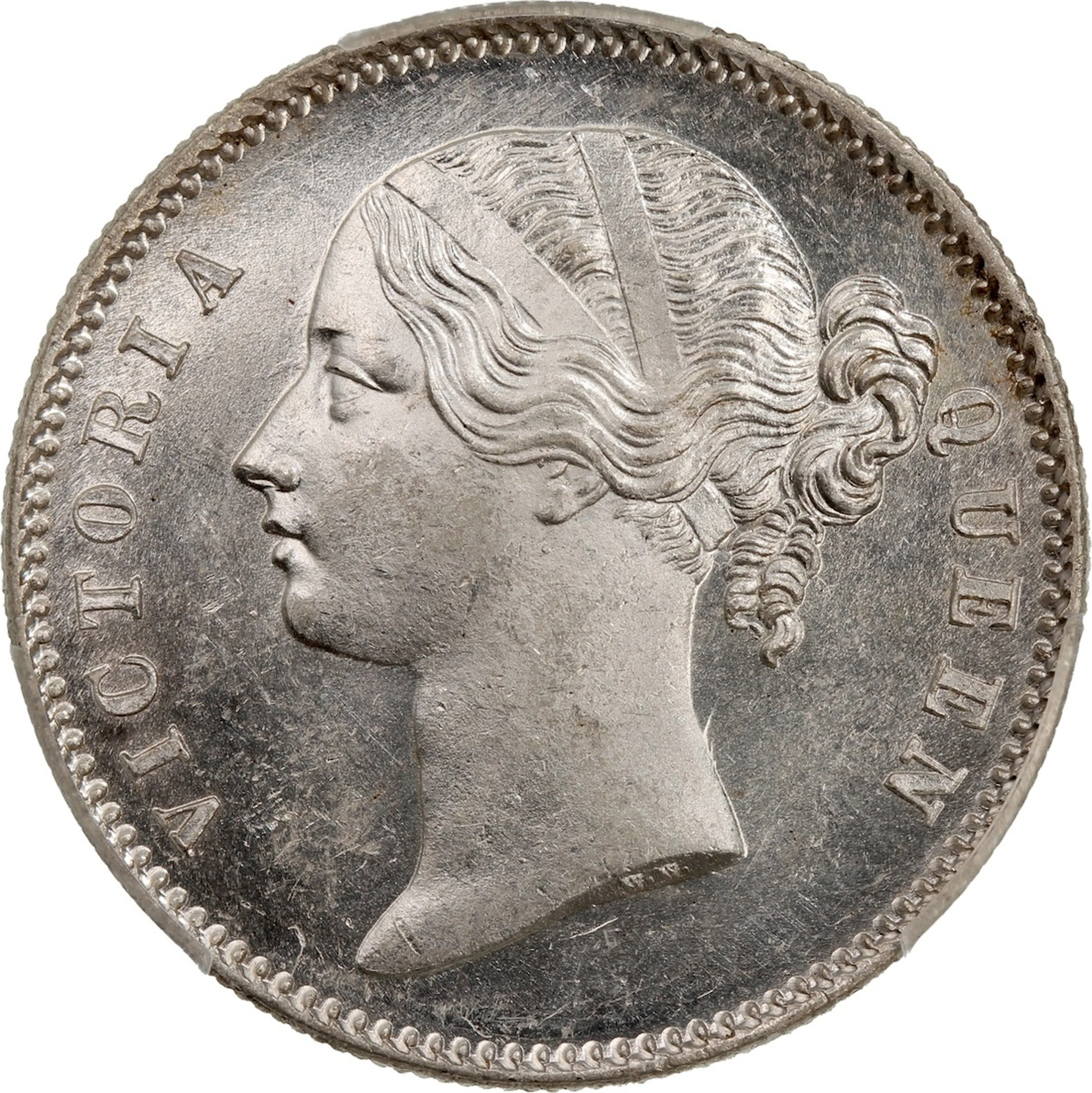 India, British East India Company, [PCGS MS63] silver rupee, 1840
