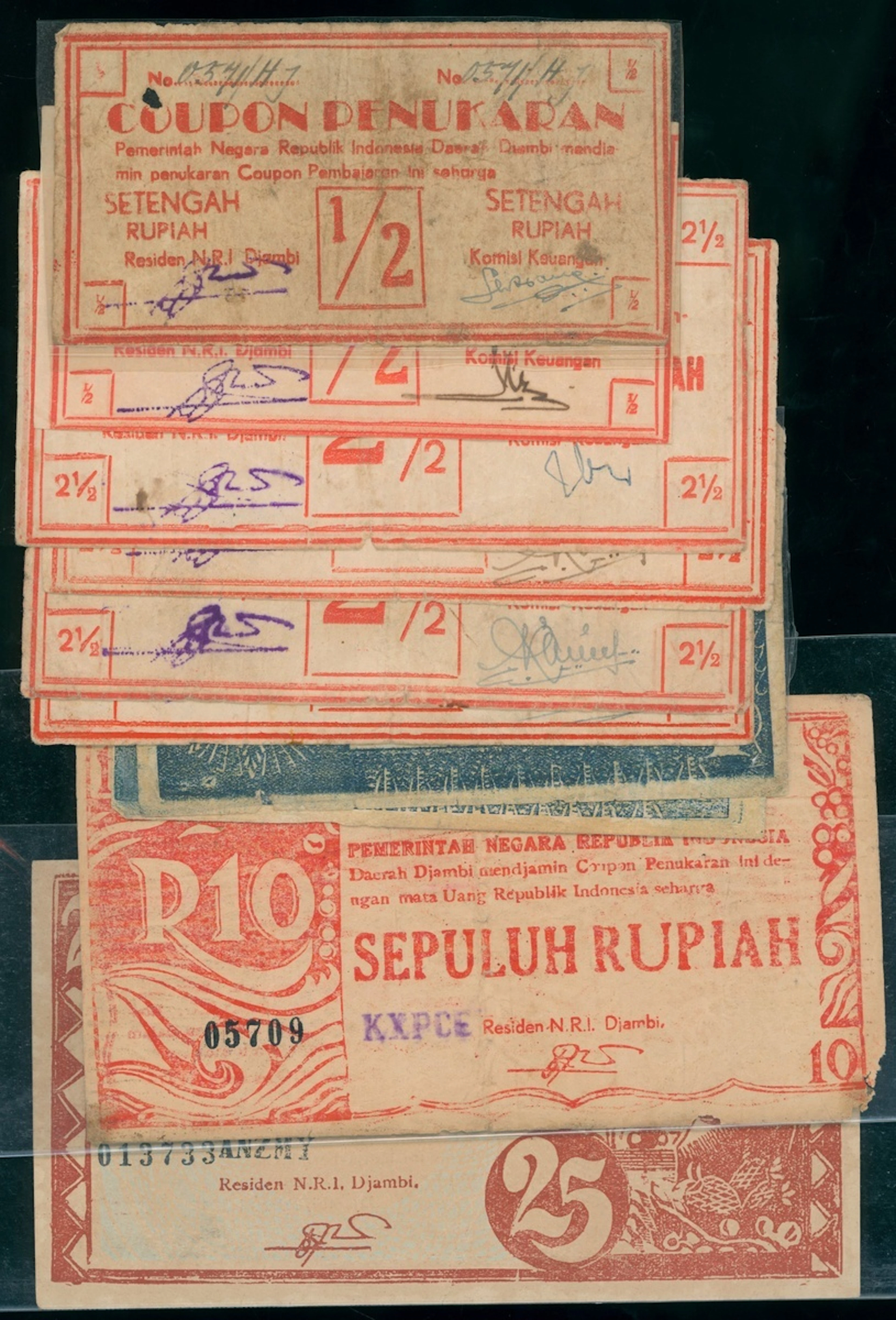 Indonesia, Coupon Penukaran, a group of 11x including, (Pick S261a