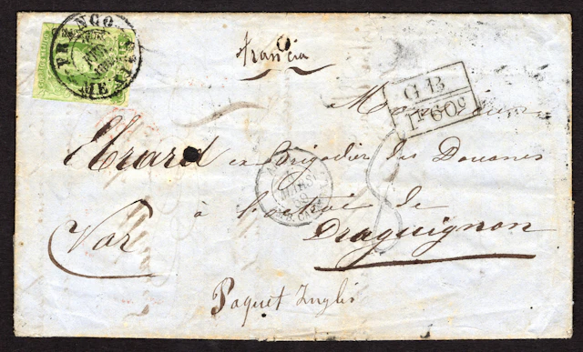 1856 "Hidalgos" Mexico District. 2r. Green, cut close but clear of