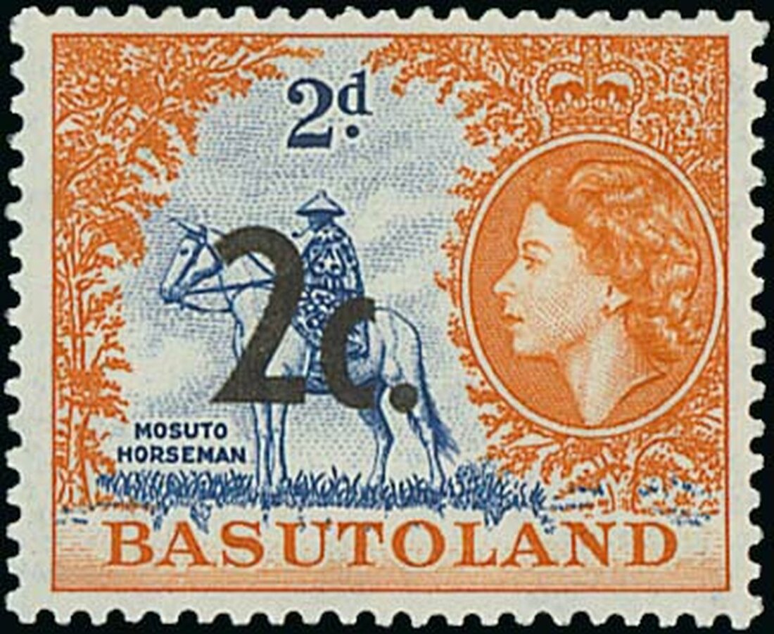 Basutoland 1961 (14 Feb.) Decimal Surcharges 2c. on 2d. deep bright