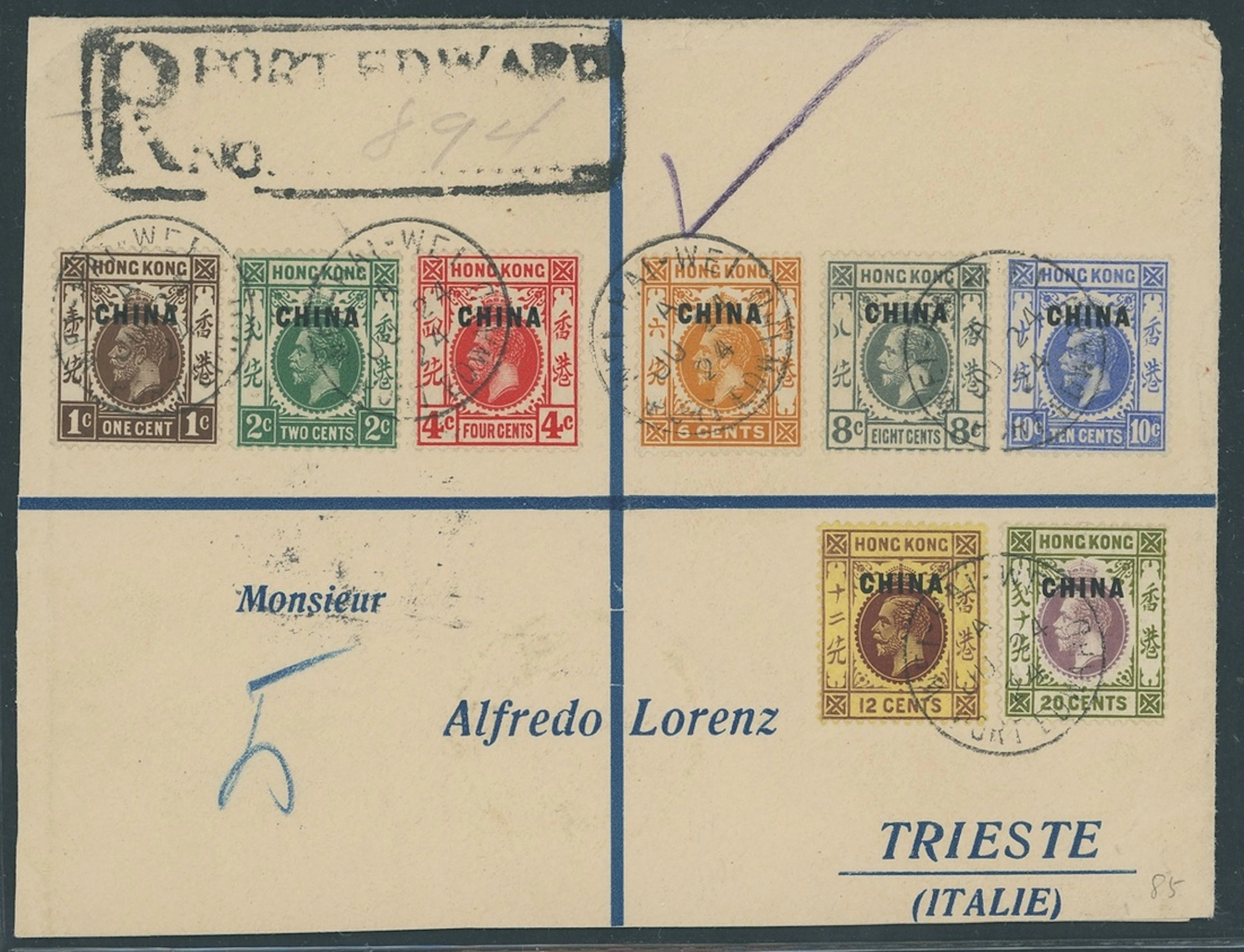 Hong Kong Treaty Ports Wei Hai Wei Port Edward 1924 (24 June) printed