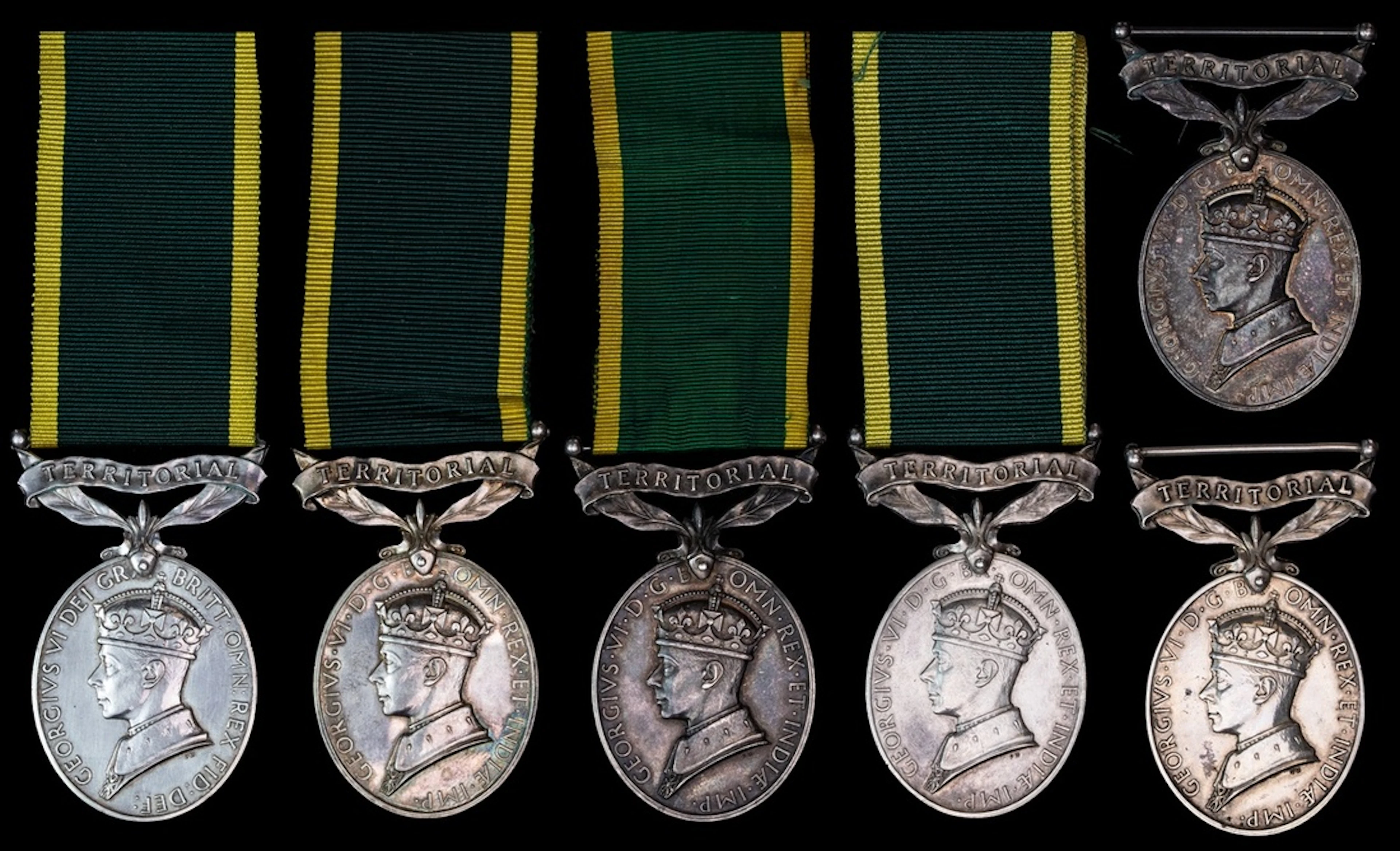 Efficiency Medal, G.V.R., Territorial (6) (4536272 Pte. T. Steward.